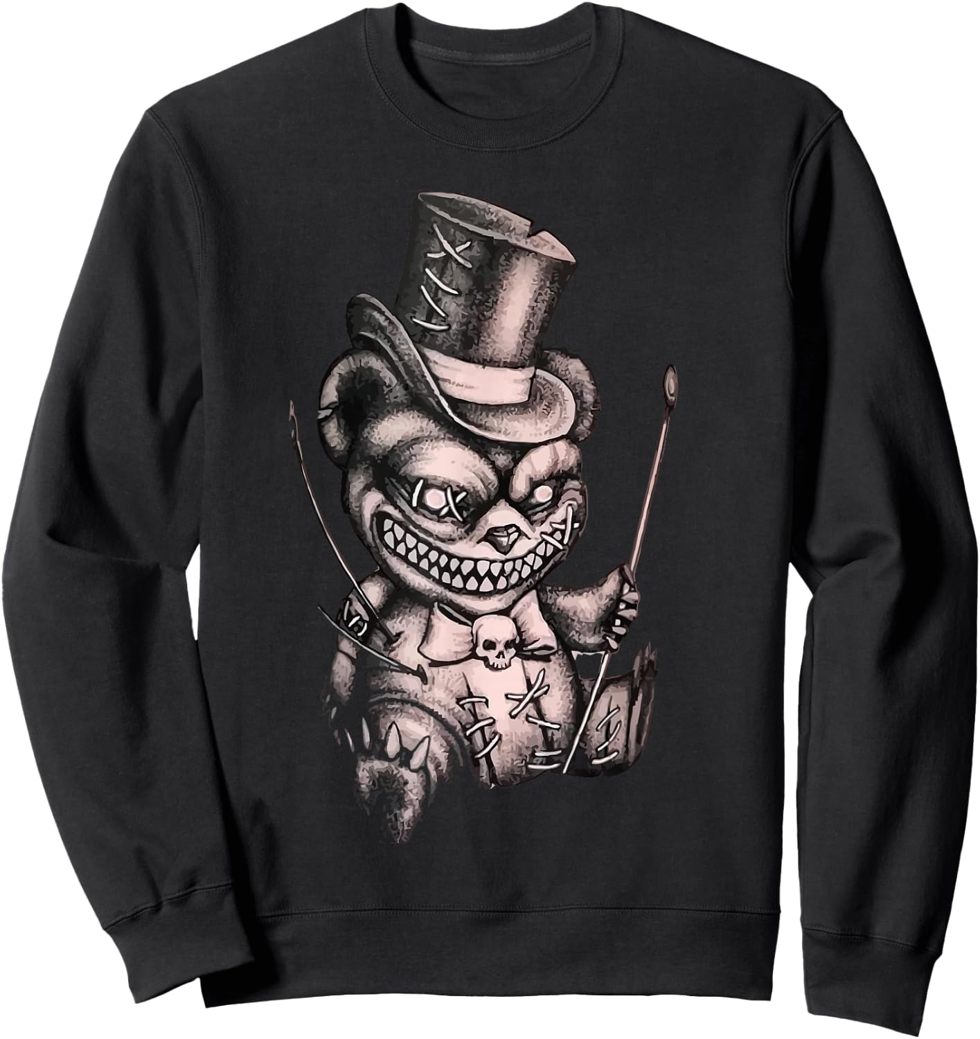 Pastel Goth Teddy Bear Voodoo Doll Sweatshirt - Sweatshirt | Black