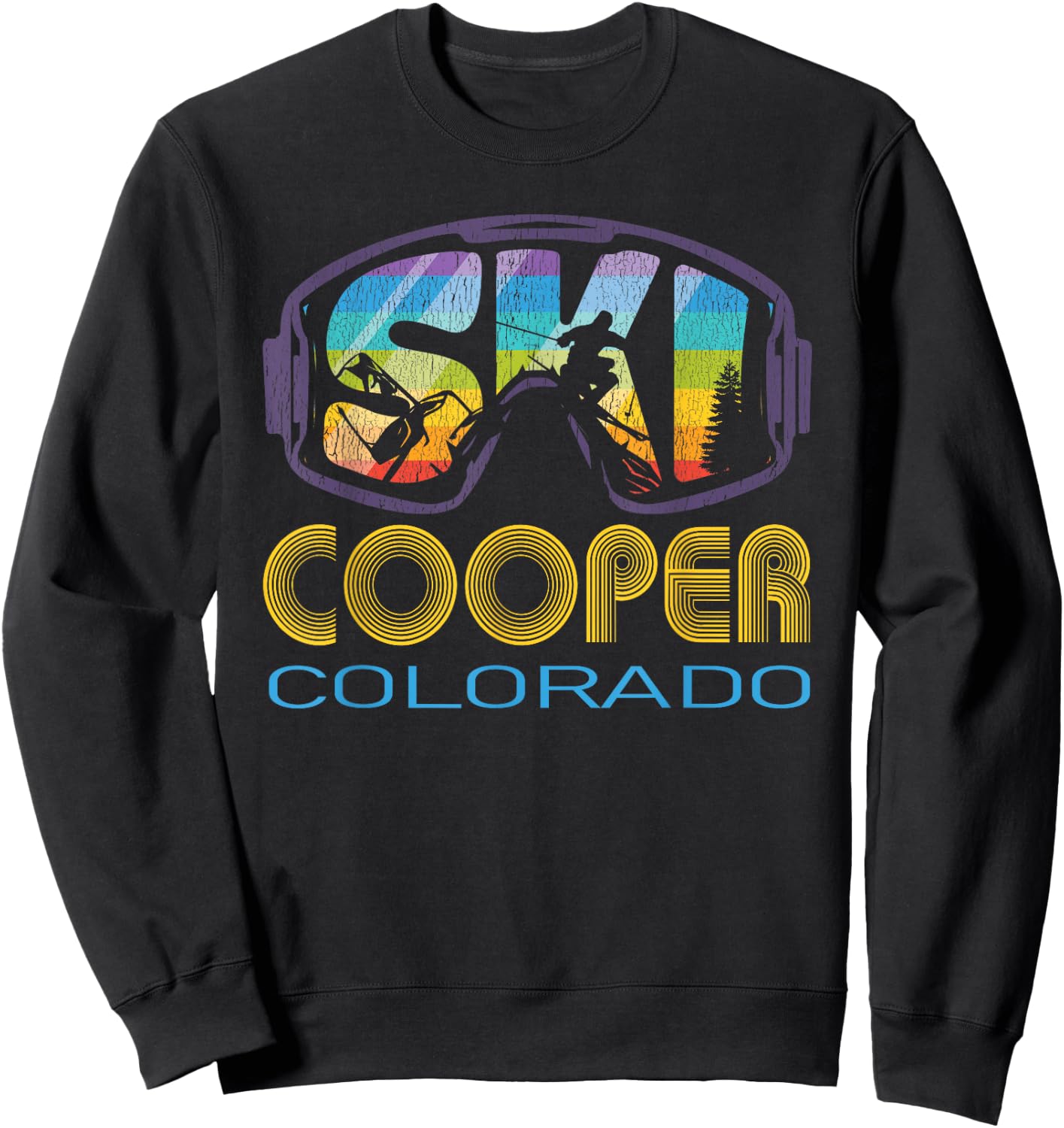 Ski Cooper Colorado Skiing Vacation Sweatshirt - Sweatshirt | Black