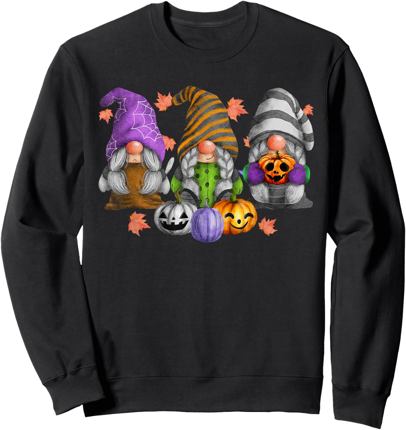 Gnomes Halloween Costumes Funny Outfits Matching Sweatshirt - Sweatshirt | Black
