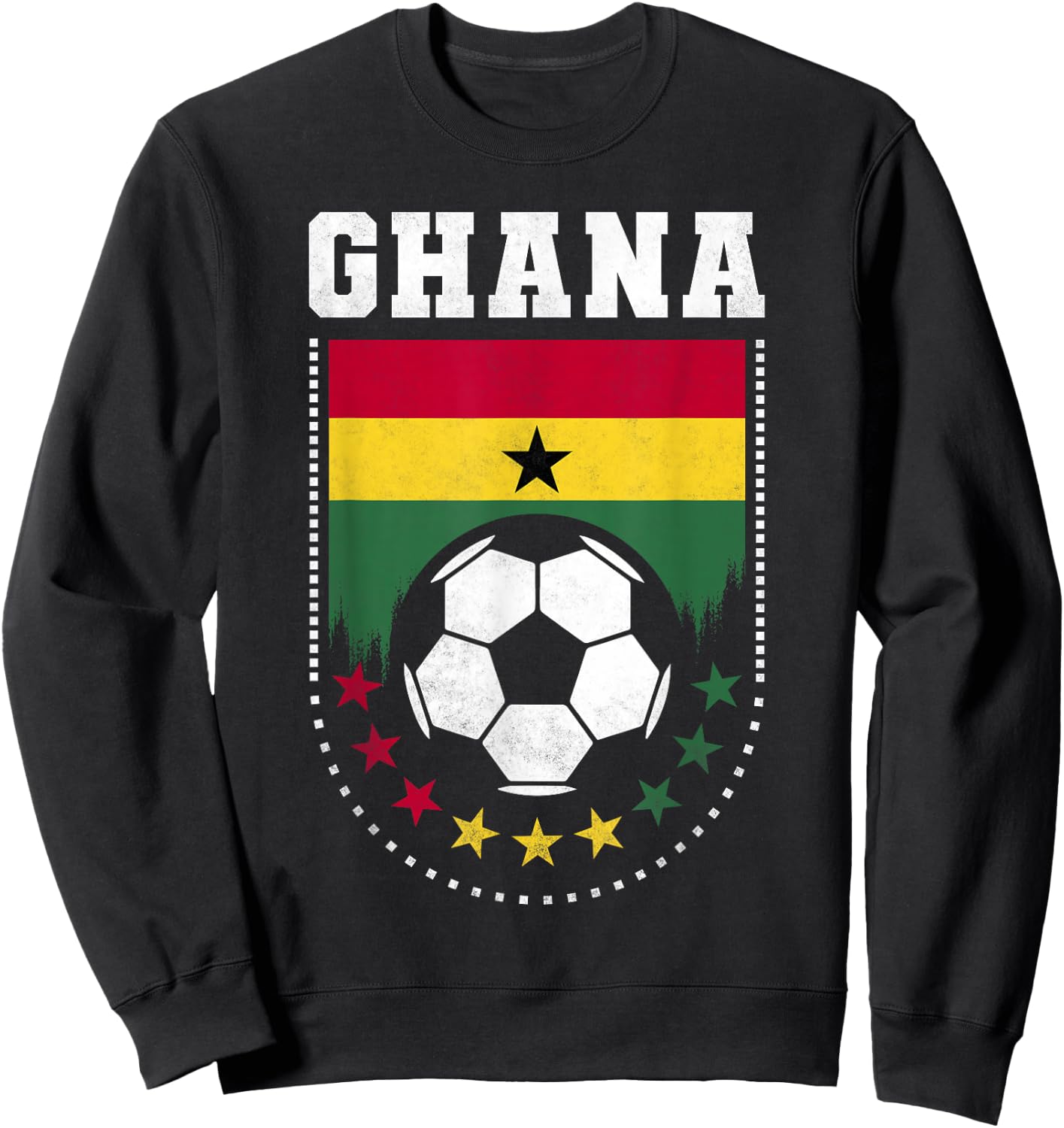 Ghana Football Fan Flag Sweatshirt - Sweatshirt | Black