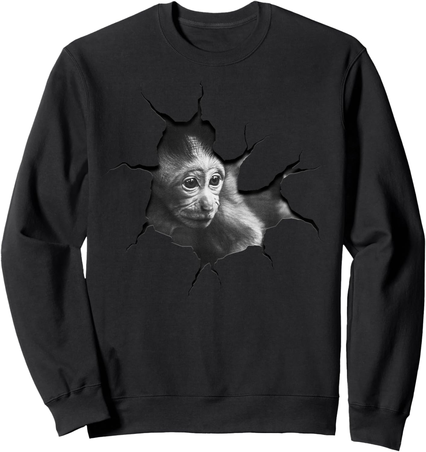 Macaques Baby Monkeys Sweatshirt - Sweatshirt | Black