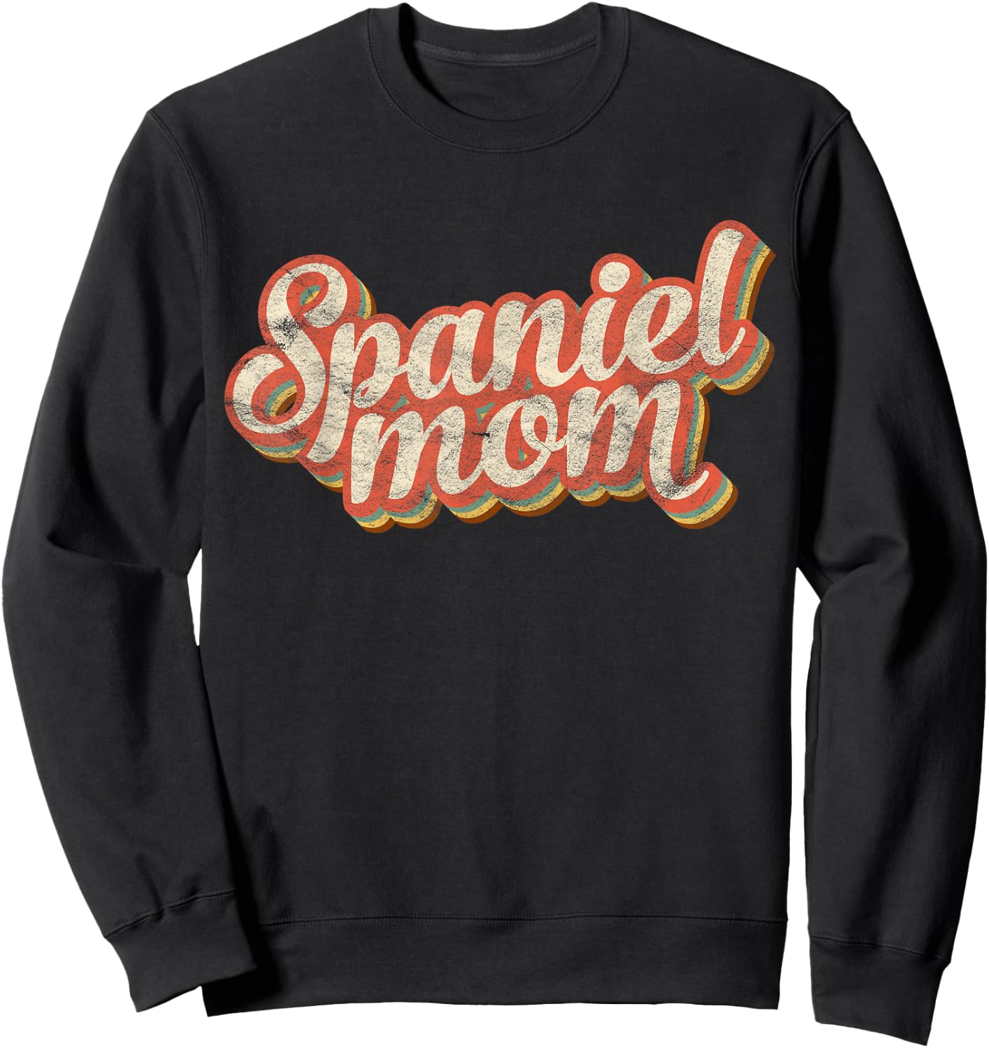 Vintage Spaniel Mom Dog Lover Pet English Cocker Mama Sweatshirt - Sweatshirt | Black