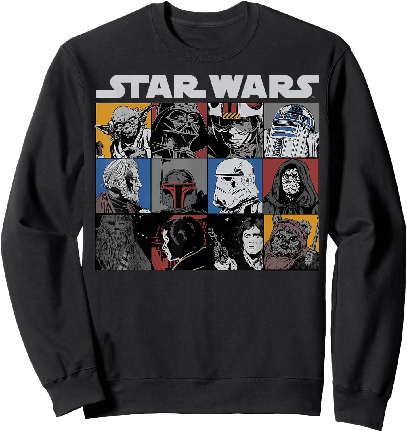 Star Wars Comic Style Character Boxes Sweatshirt - Sweatshirt | Black