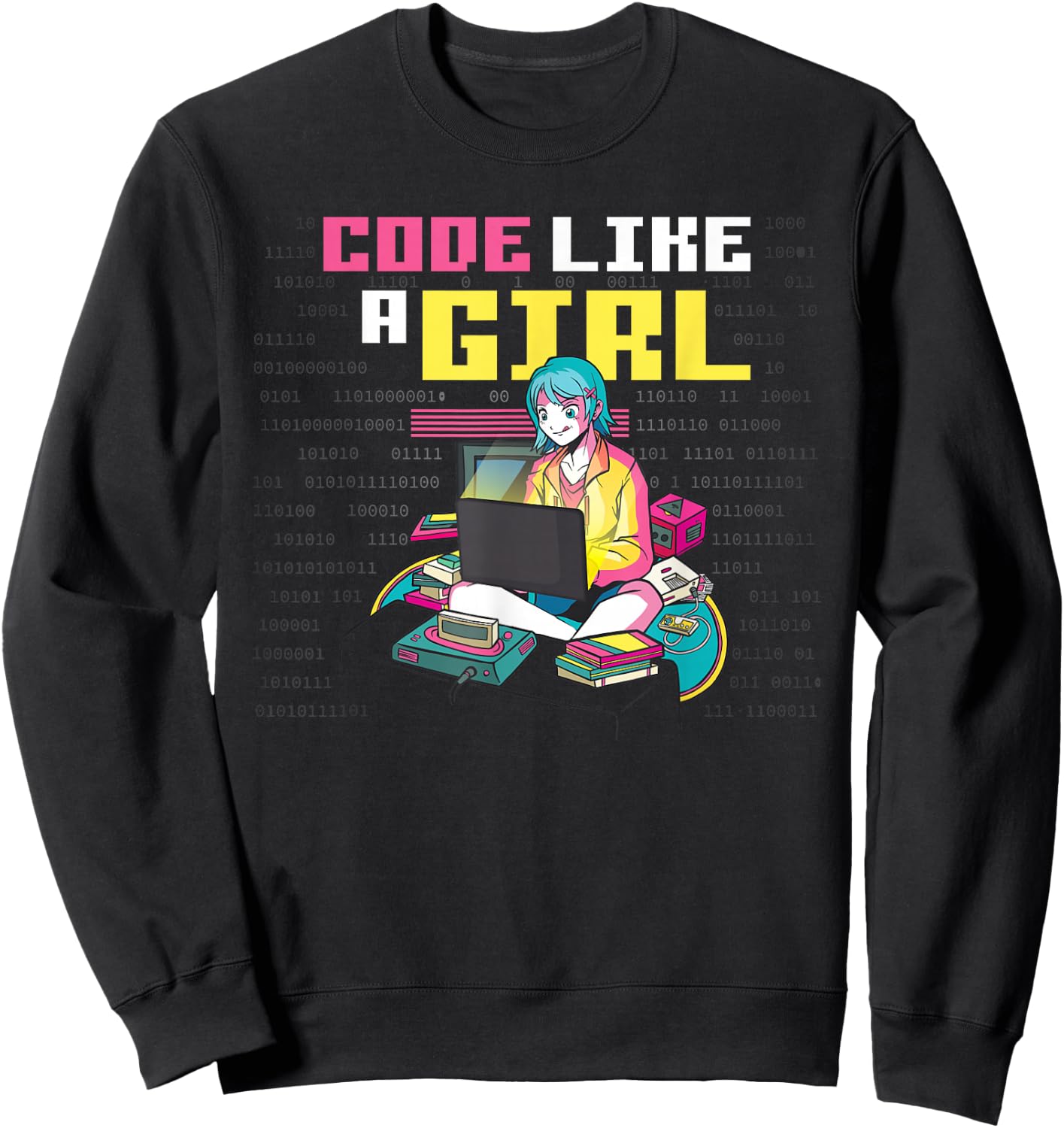 Code Like A Girl Sweatshirt - Sweatshirt | Black