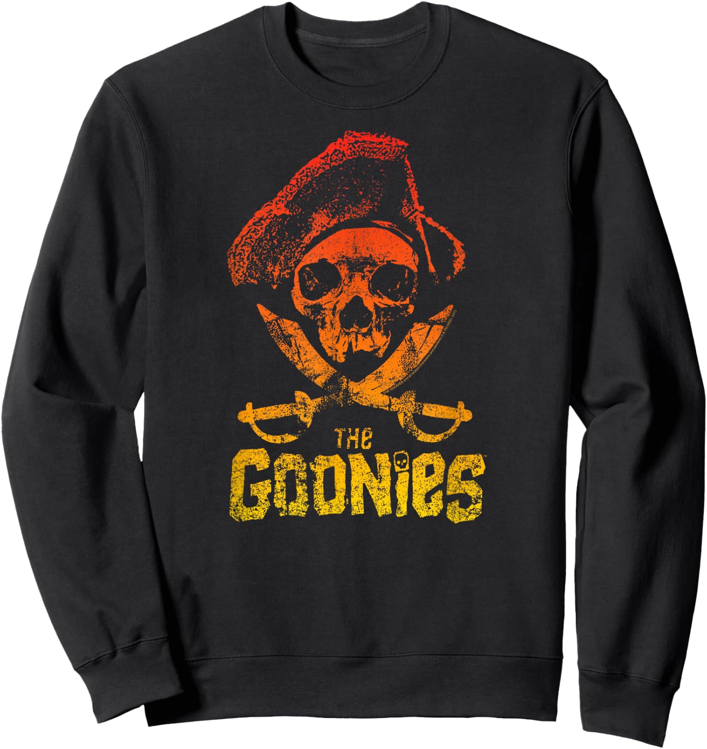 The Goonies Pirate Skull and Swords Ombre Movie Sweatshirt - Sweatshirt | Black