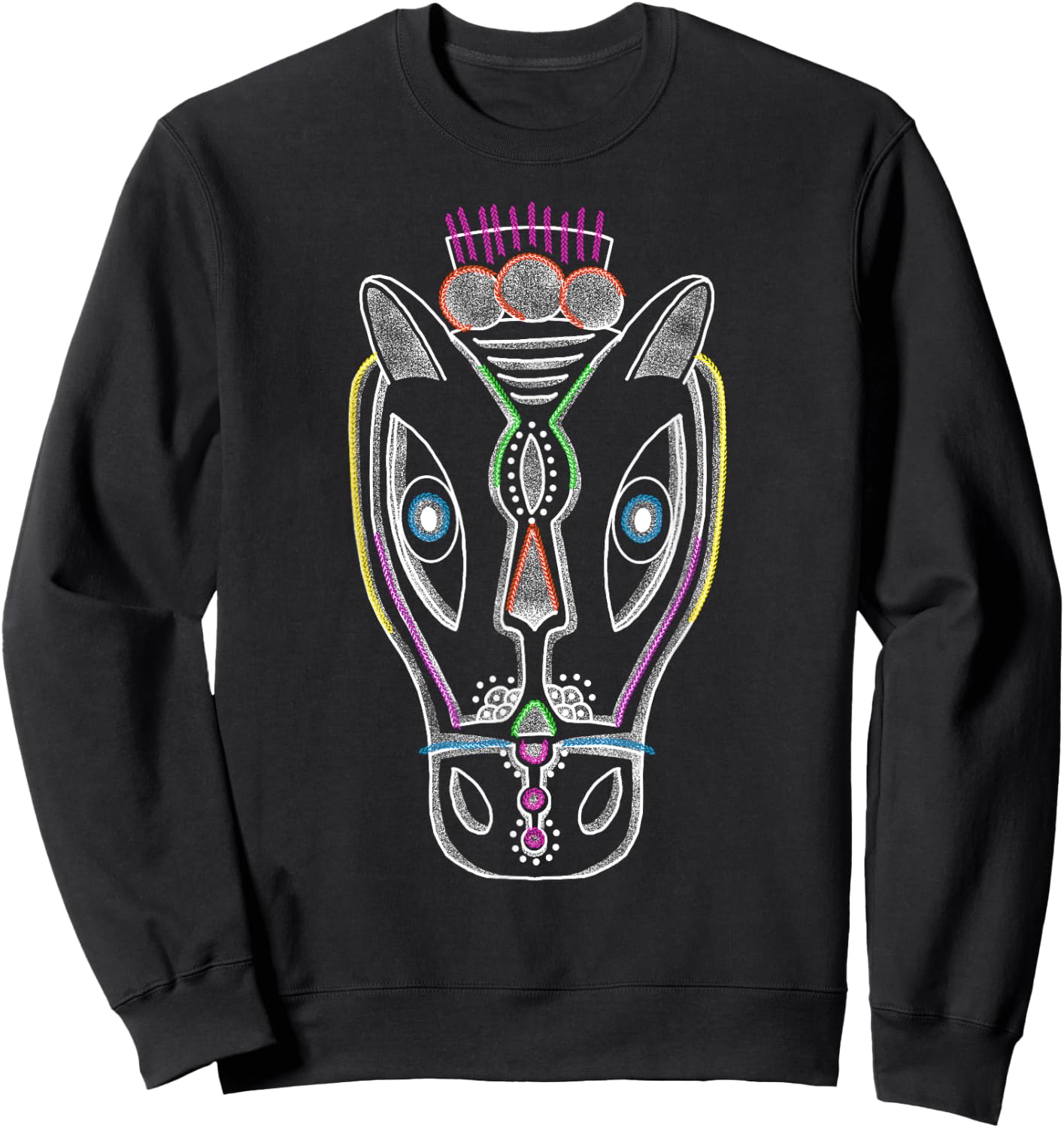 Decorated Horse Mask, Nicaragua, Nicaragua Sweatshirt - Sweatshirt | Black