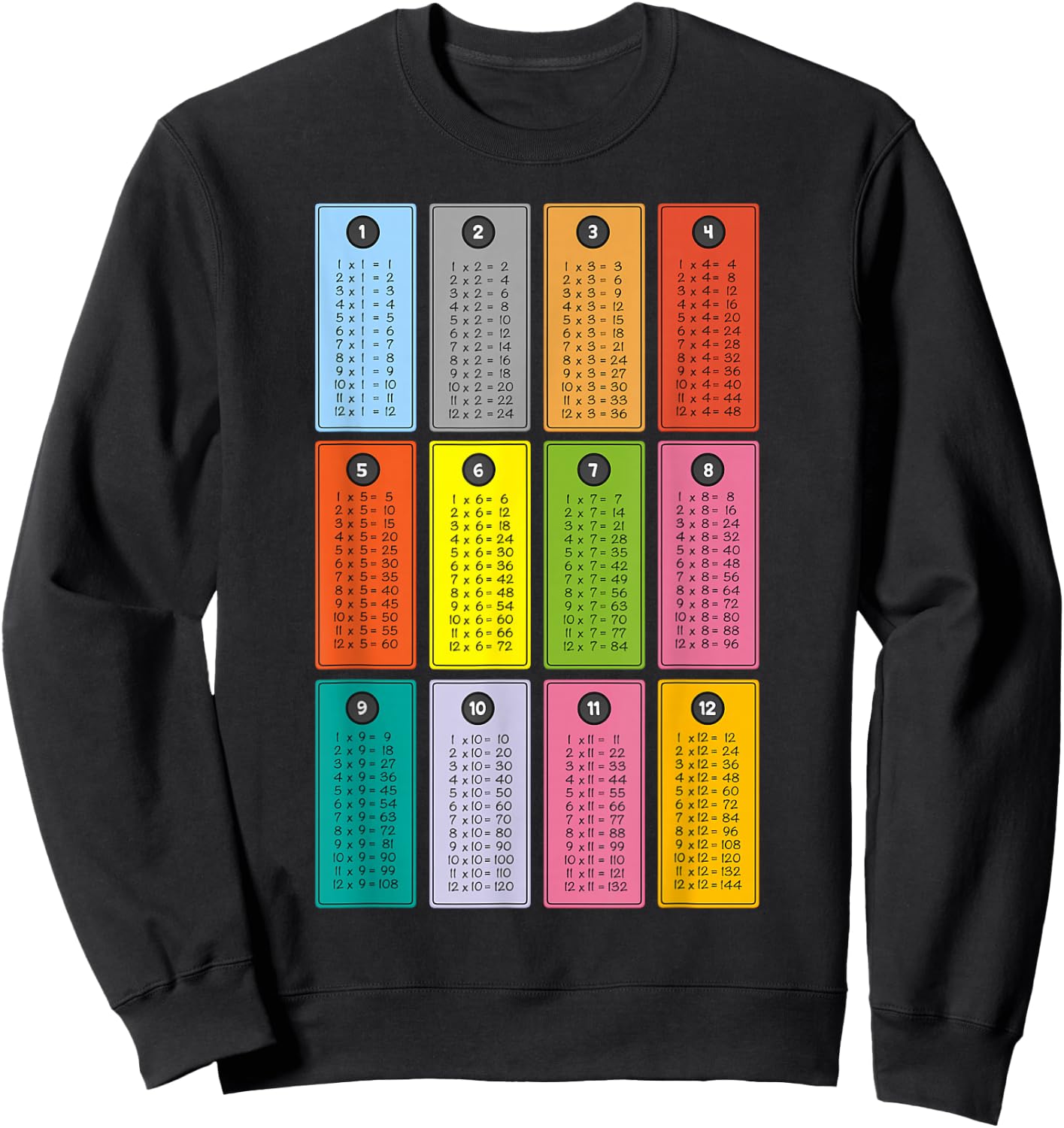 Math Multiplication Tables Learning for Kids Sweatshirt - Sweatshirt | Black