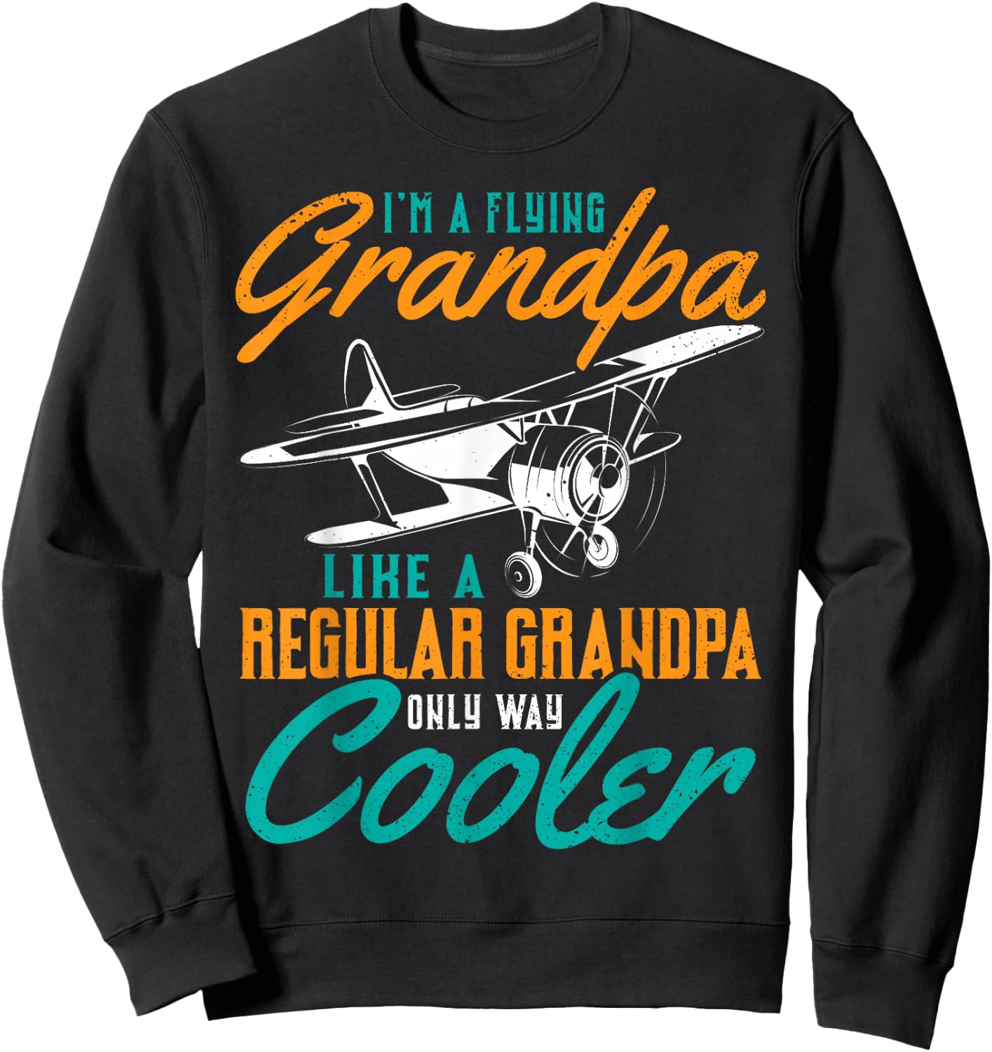 Airplane Gifts - Pilot Grandpa Airplane Novelty Sweatshirt - Sweatshirt | Black