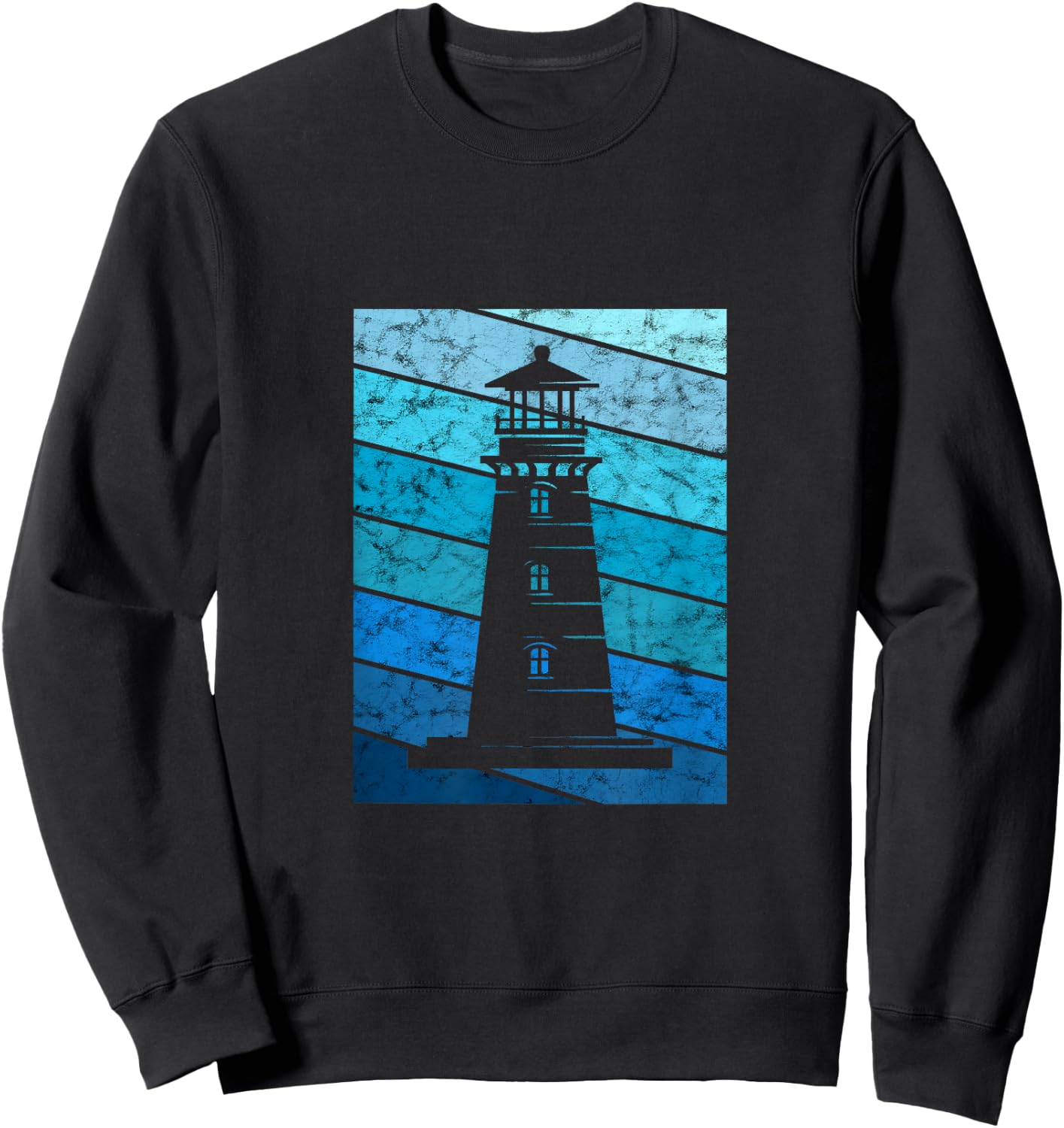 Lighthouse Retro Vintage Seaside Life Sailing Beach Lover Sweatshirt - Sweatshirt | Black