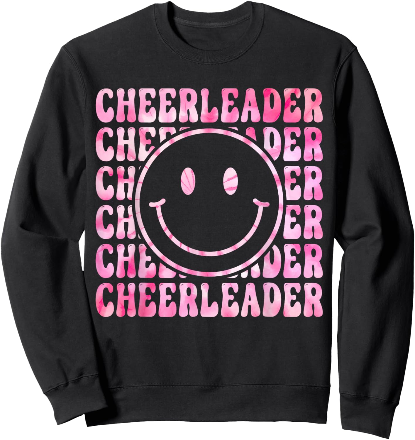 Cute Tie Dye Cheerleading for Cheerleader Squad BFF Cheer Sweatshirt - Sweatshirt | Black
