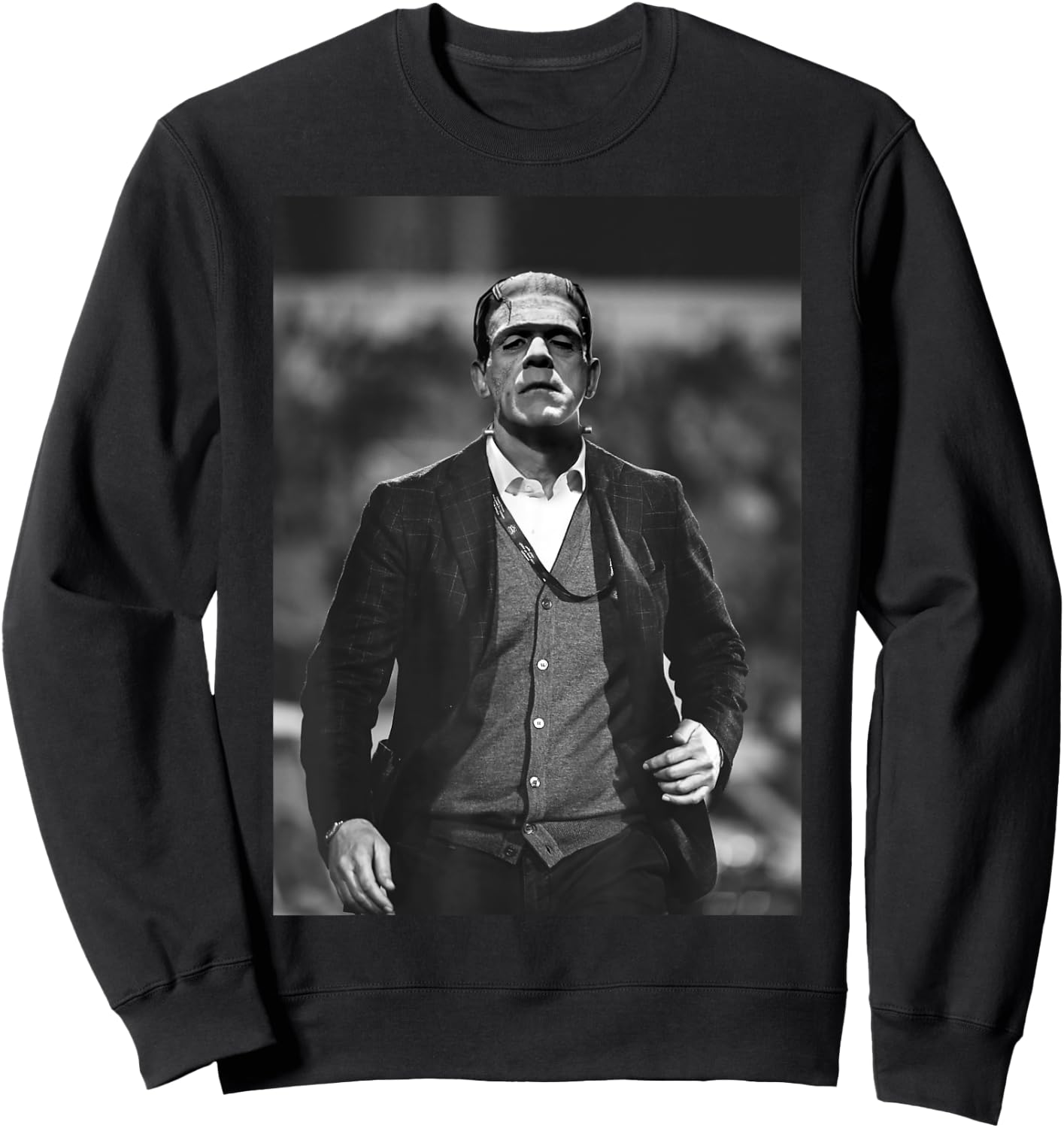 Frankenstein Cool Dapper Frankenstein Monster Suit Halloween Small Sweatshirt - Sweatshirt | Black