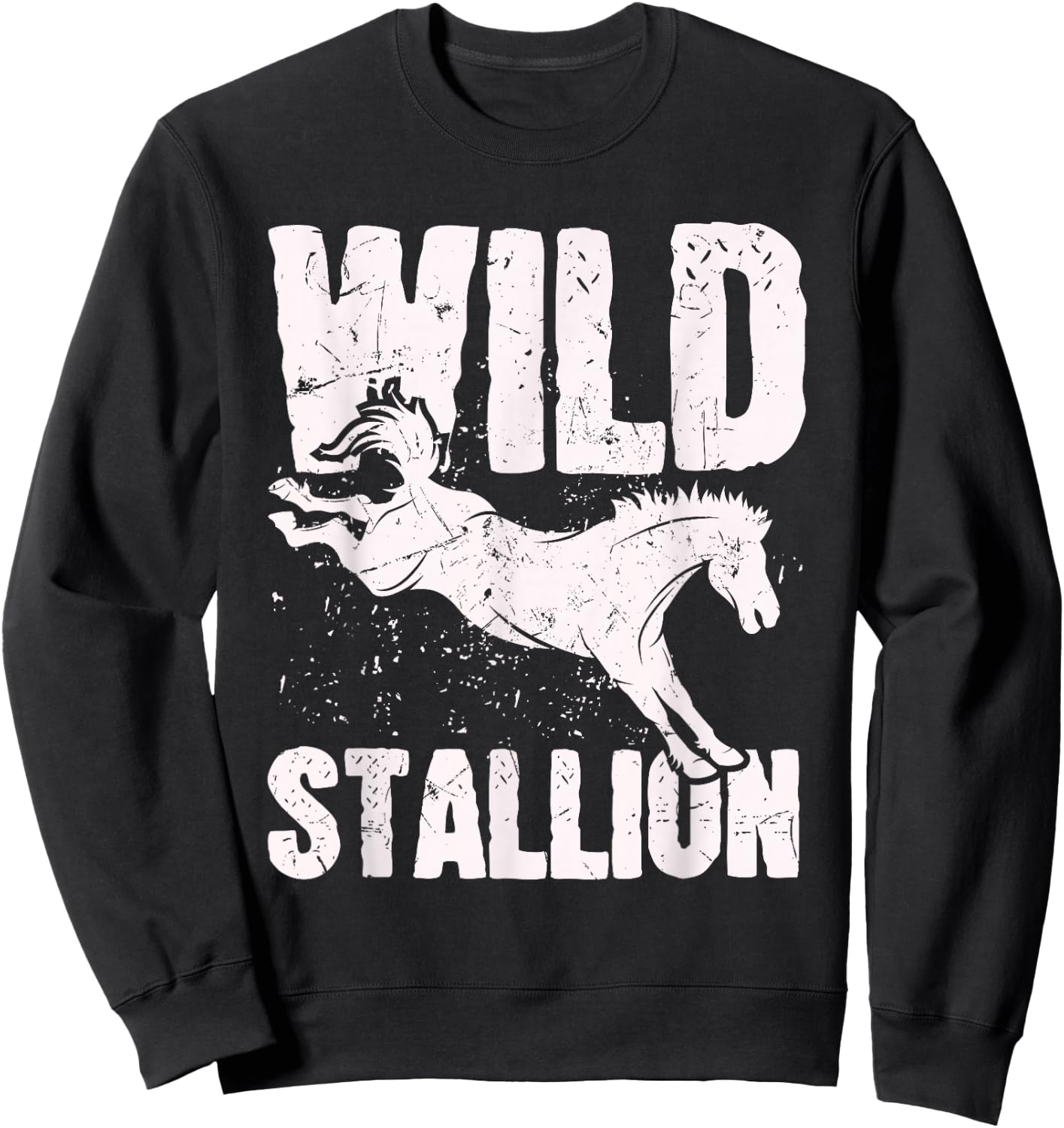 Cool Wild Stallion Rider Riding Horse Lover Horse Owners Sweatshirt - Sweatshirt | Black