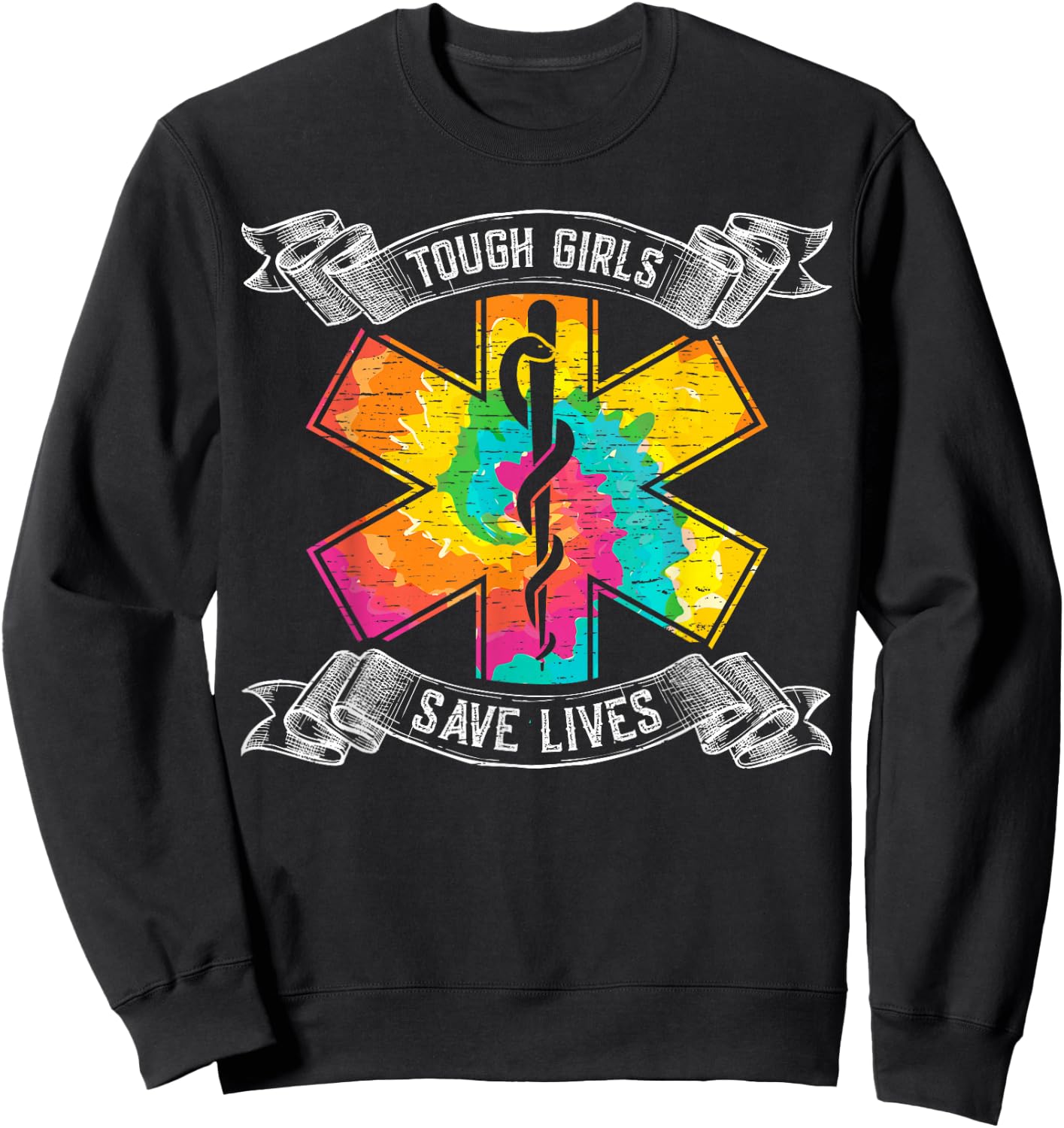 Tough Girls Save Lifes - EMT Paramedics Sweatshirt - Sweatshirt | Black