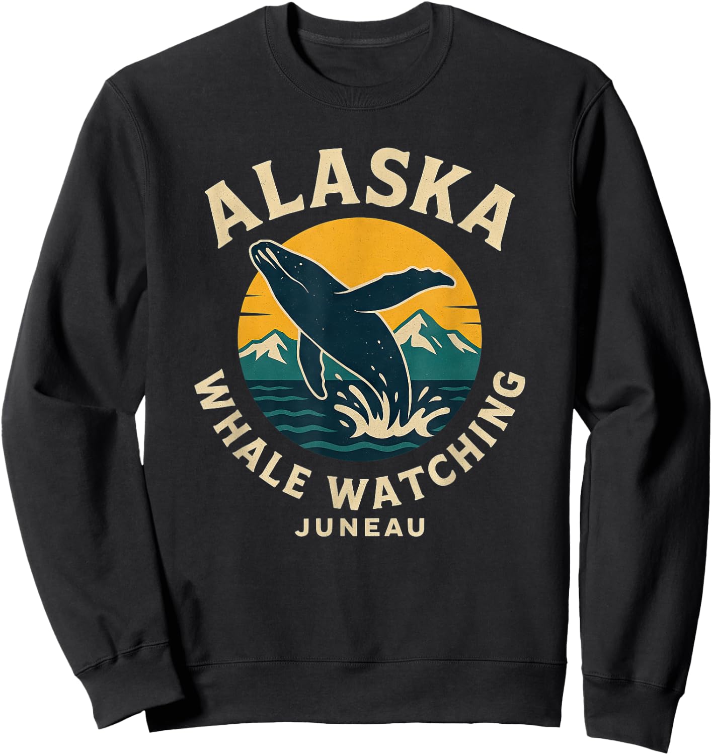 Alaska Whale Watching Juneau Sweatshirt - Sweatshirt | Black