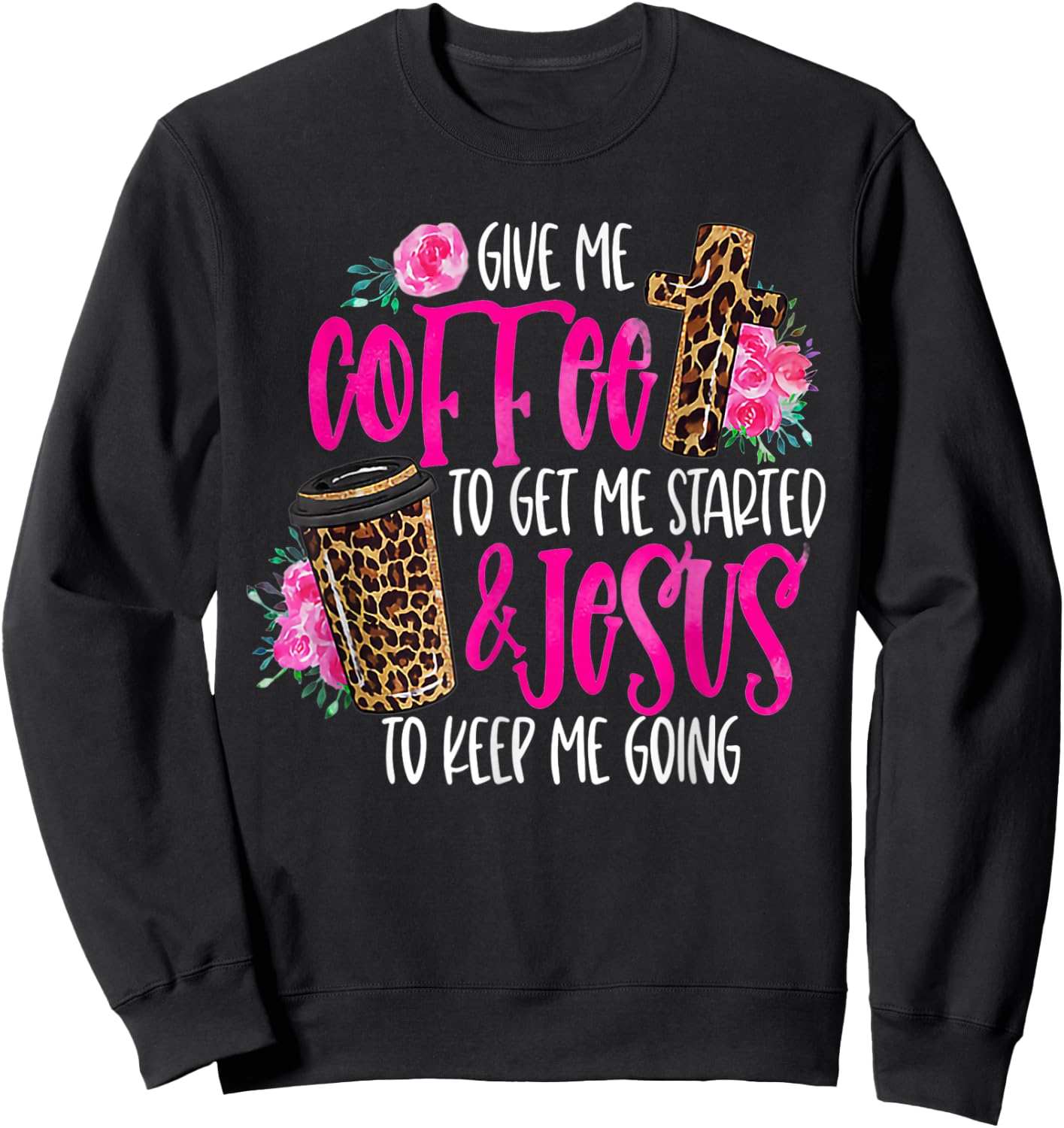 Coffee and Jesus Women's Misses Plus Size Teacher Sweatshirt - Sweatshirt | Black
