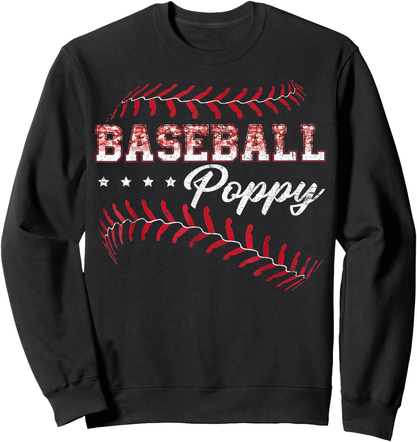 Baseball Poppy Funny Baseball Player Sports Fathers Day Sweatshirt - Sweatshirt | Black