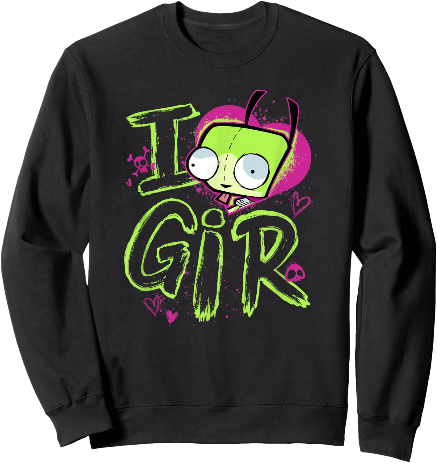 Invader Zim Valentine's Day I Love Gir Small Sweatshirt - Sweatshirt | Black