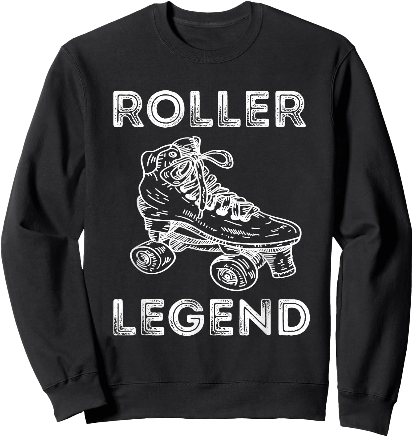 Roller Legend Retro Vintage Roller Skating Roller Skate Driving Sweatshirt - Sweatshirt | Black