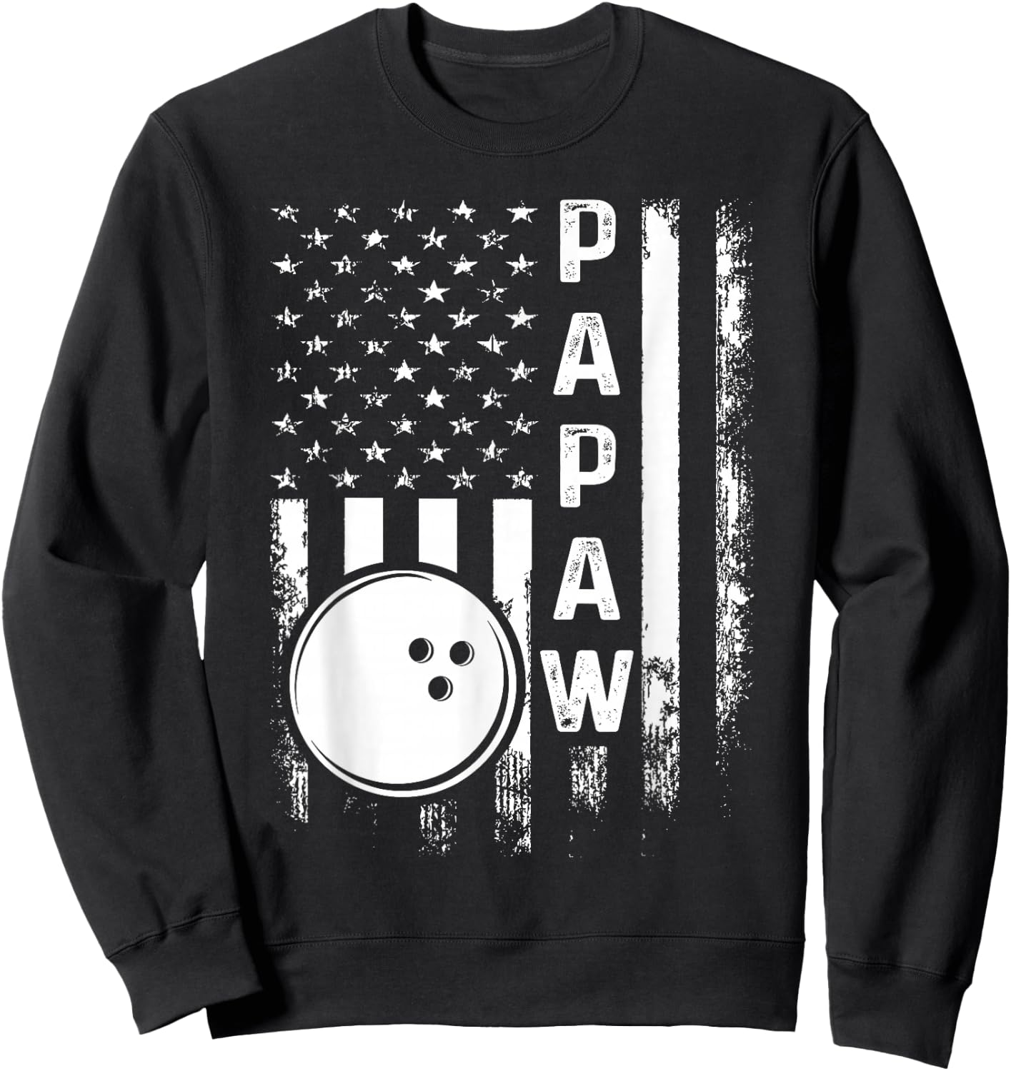 Bowling Papaw American Flag Vintage Christmas Xmas Sweatshirt - Sweatshirt | Black