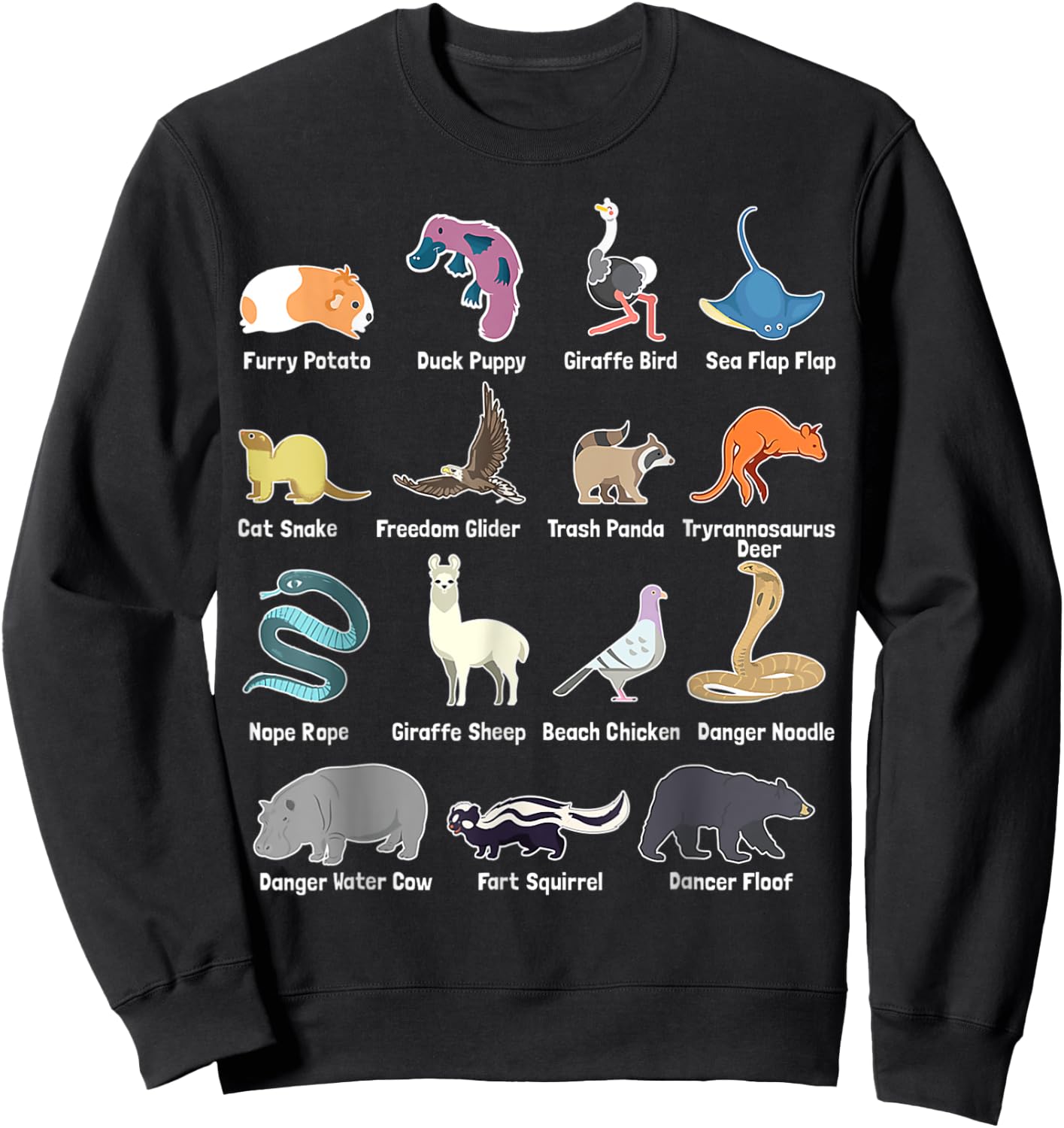 Animals Of The World - Rare Exotic Animals Funny Memes Gift Sweatshirt - Sweatshirt | Black