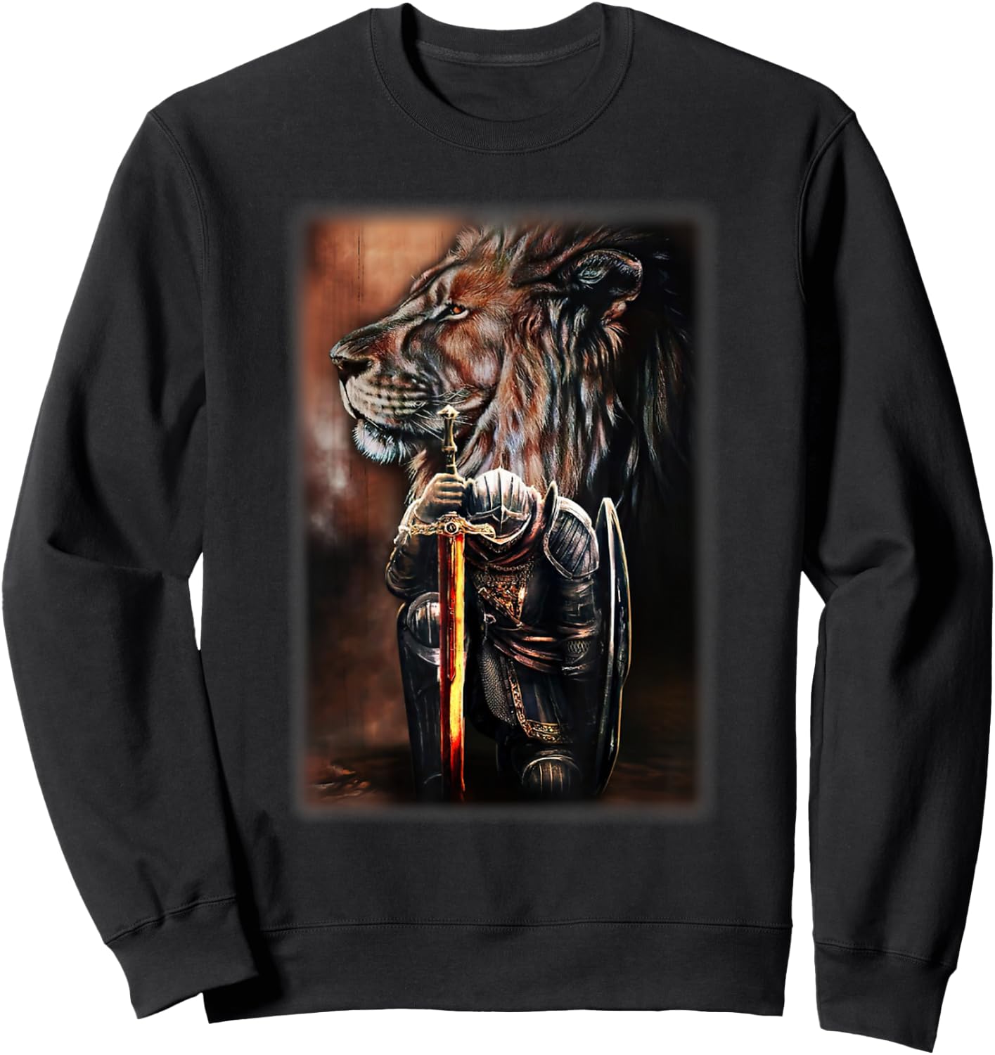 Knight Templar God Lion Christian Jesus Lover Sweatshirt - Sweatshirt | Black