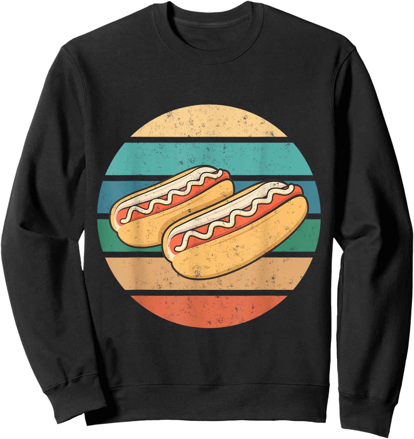 Vintage retro style background hotdogs, for hotdog lovers Sweatshirt - Sweatshirt | Black
