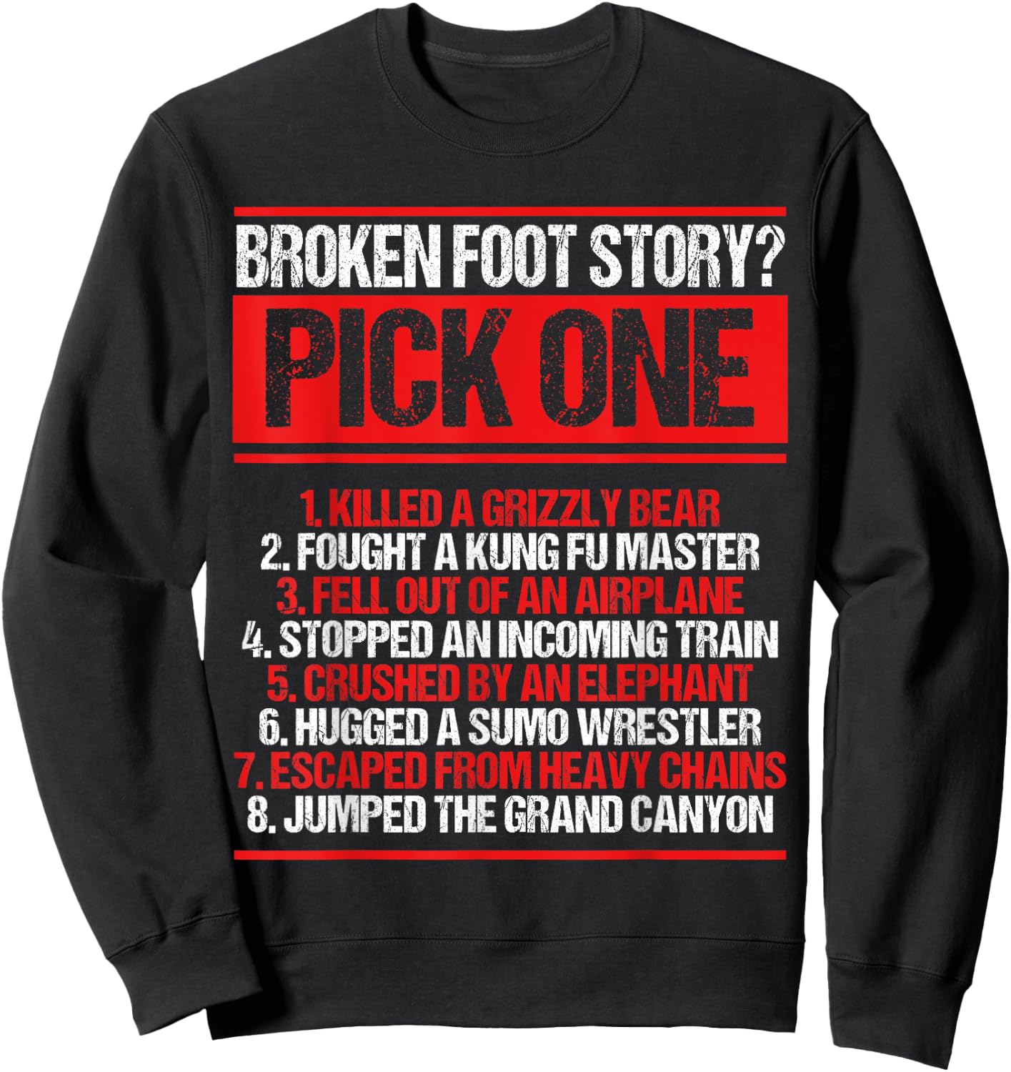 Broken Foot Survivor Funny Broken Foot Recovery Warrior Sweatshirt - Sweatshirt | Black