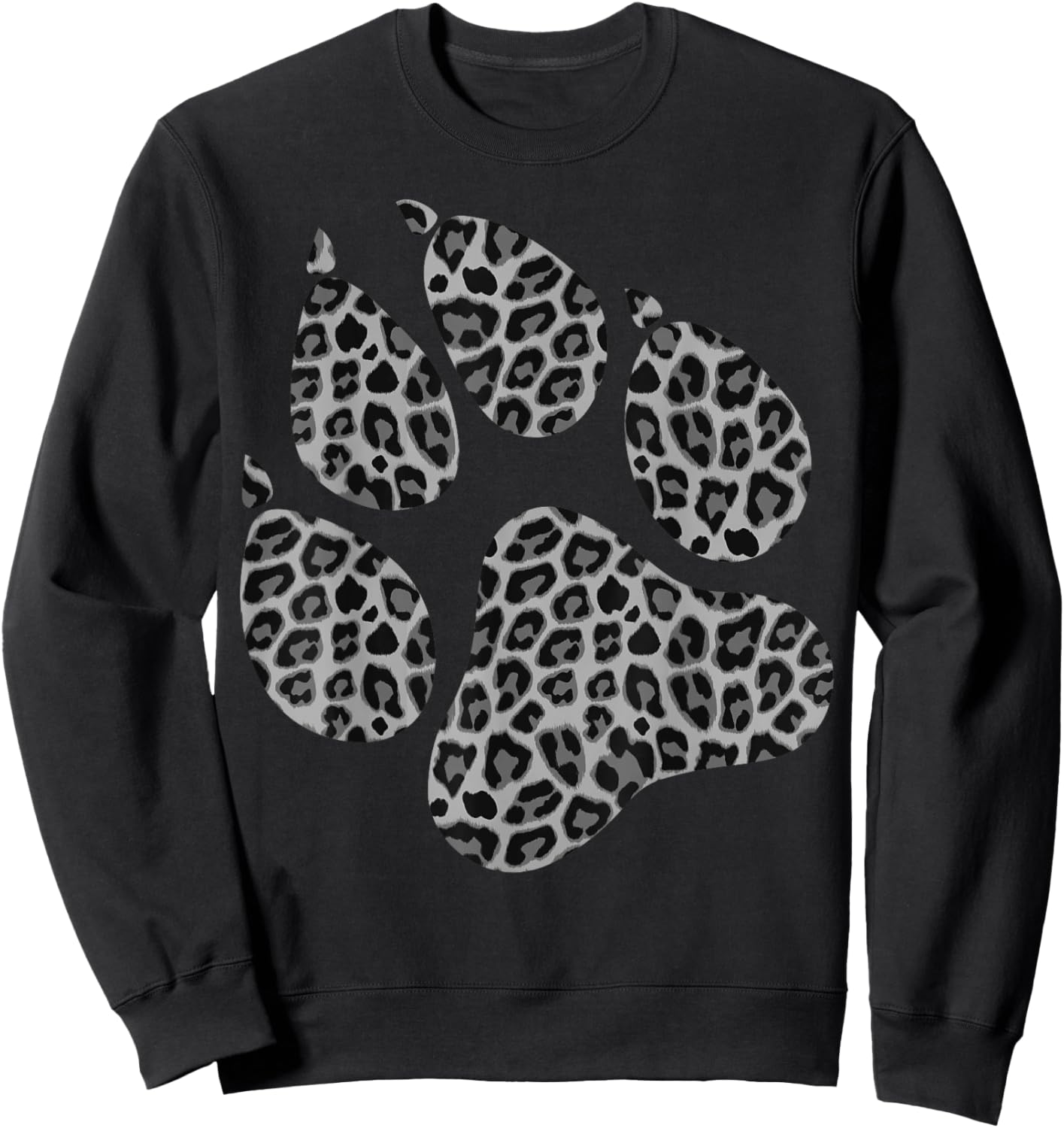 Funny Leopard Print Paw | Cool Cheetah Skin Boys Girls Gift Sweatshirt - Sweatshirt | Black