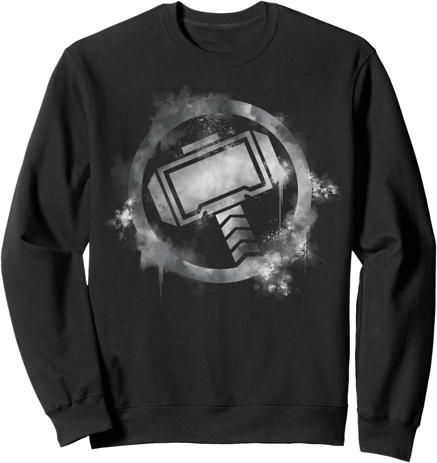 Marvel Avengers Endgame Thor Spray Paint Logo Sweatshirt - Sweatshirt | Black