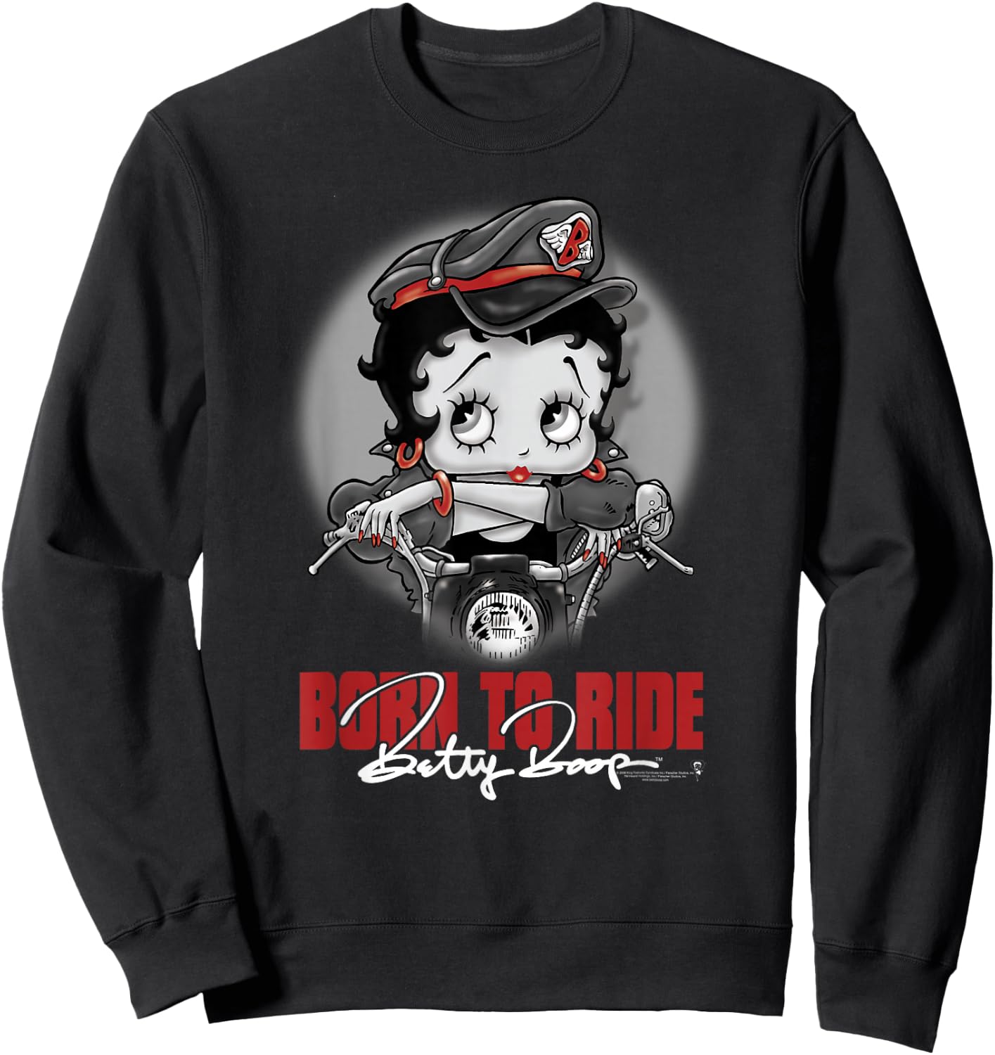 Betty Boop Born to Ride Sweatshirt - Sweatshirt | Black