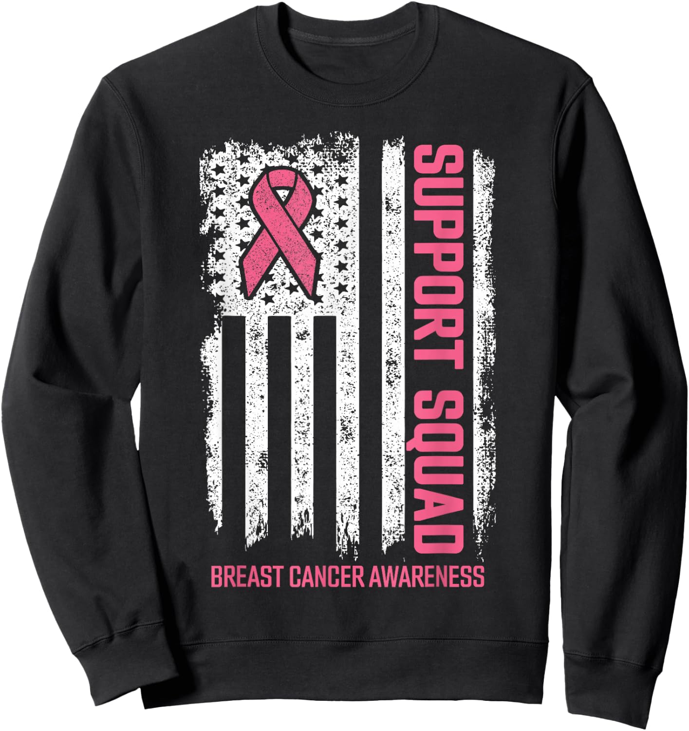 Breast Cancer Support Squad Breast Cancer Awareness Sweatshirt - Sweatshirt | Black