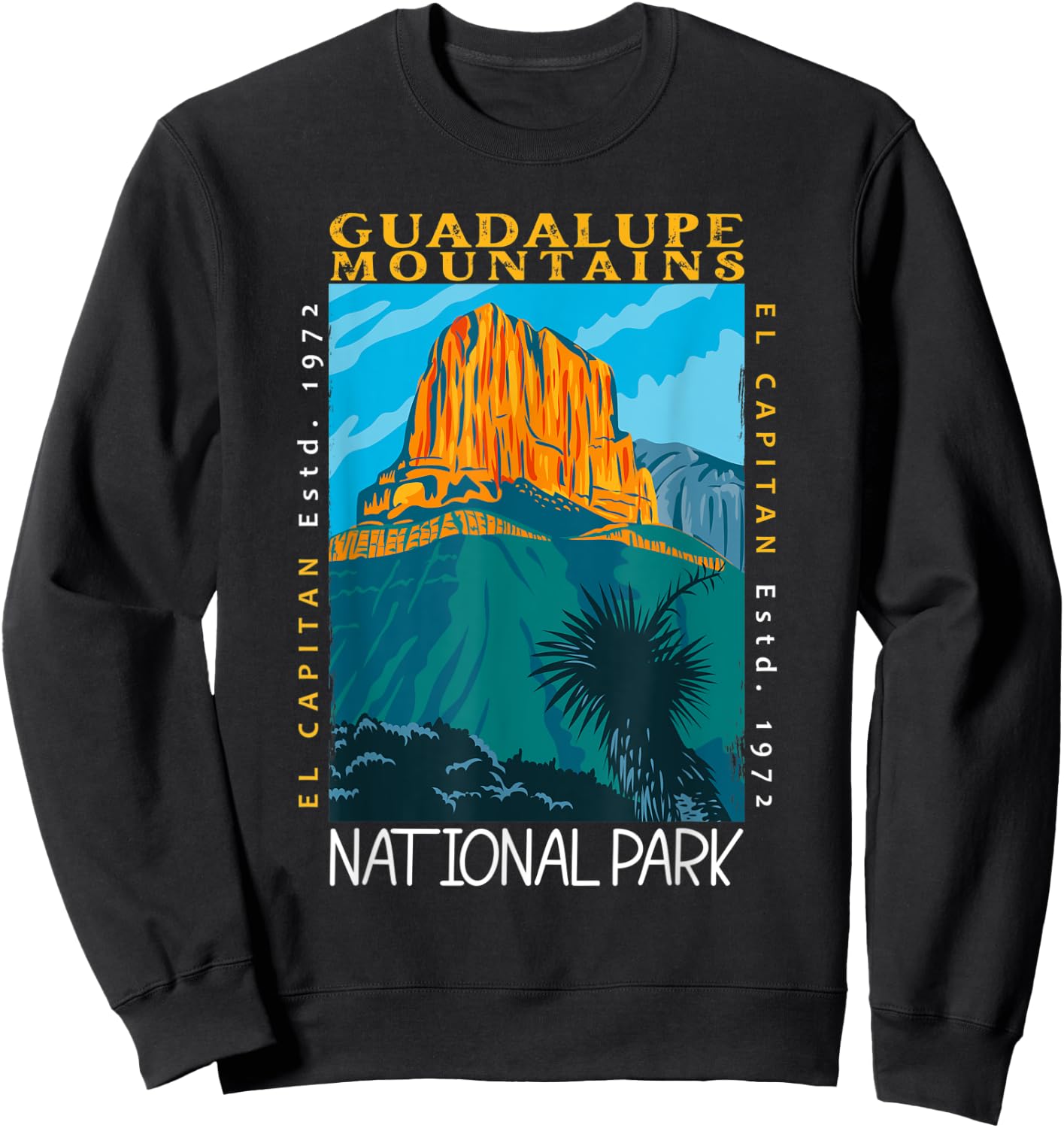 Guadalupe Mountains National Park El Capitan Vintage Sweatshirt - Sweatshirt | Black