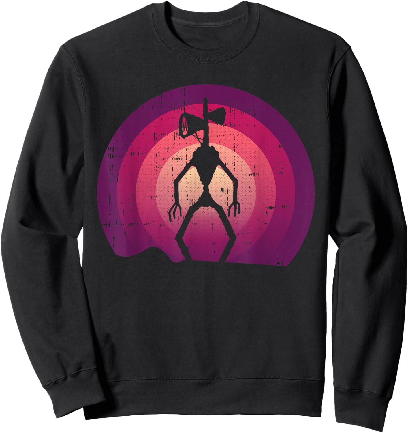 Siren Head Lazy Halloween Costume Retro Cryptid Creepy Sweatshirt - Sweatshirt | Black