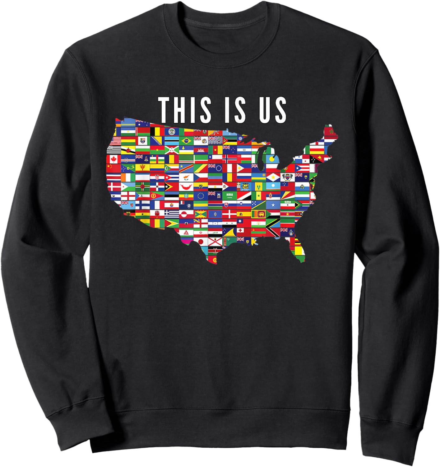 This Is US. Immigration International Flags Sweatshirt - Sweatshirt | Black