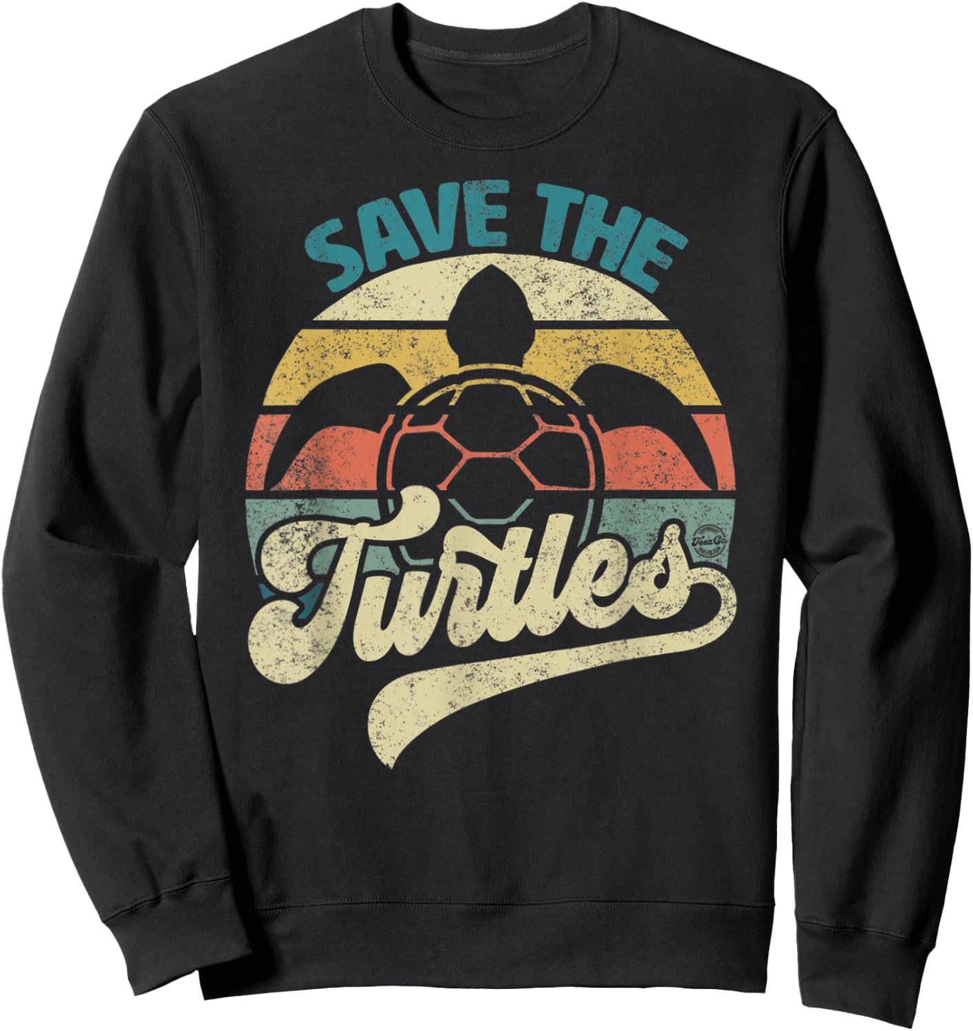 Save The Turtles Retro Sweatshirt - Sweatshirt | Black