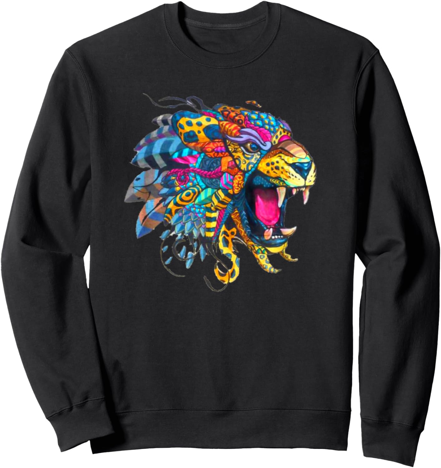 Mexican Tiger Alebrije Sweatshirt - Sweatshirt | Black