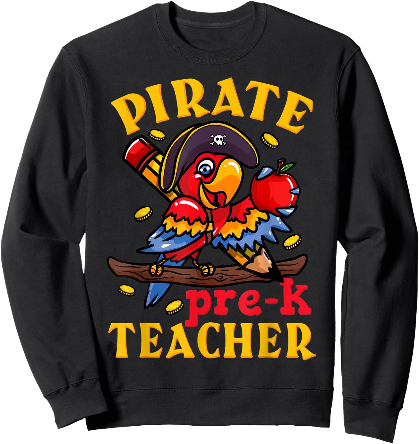 Pirate Pre-K Teacher Preschool Halloween Women Kids Sweatshirt - Sweatshirt | Black