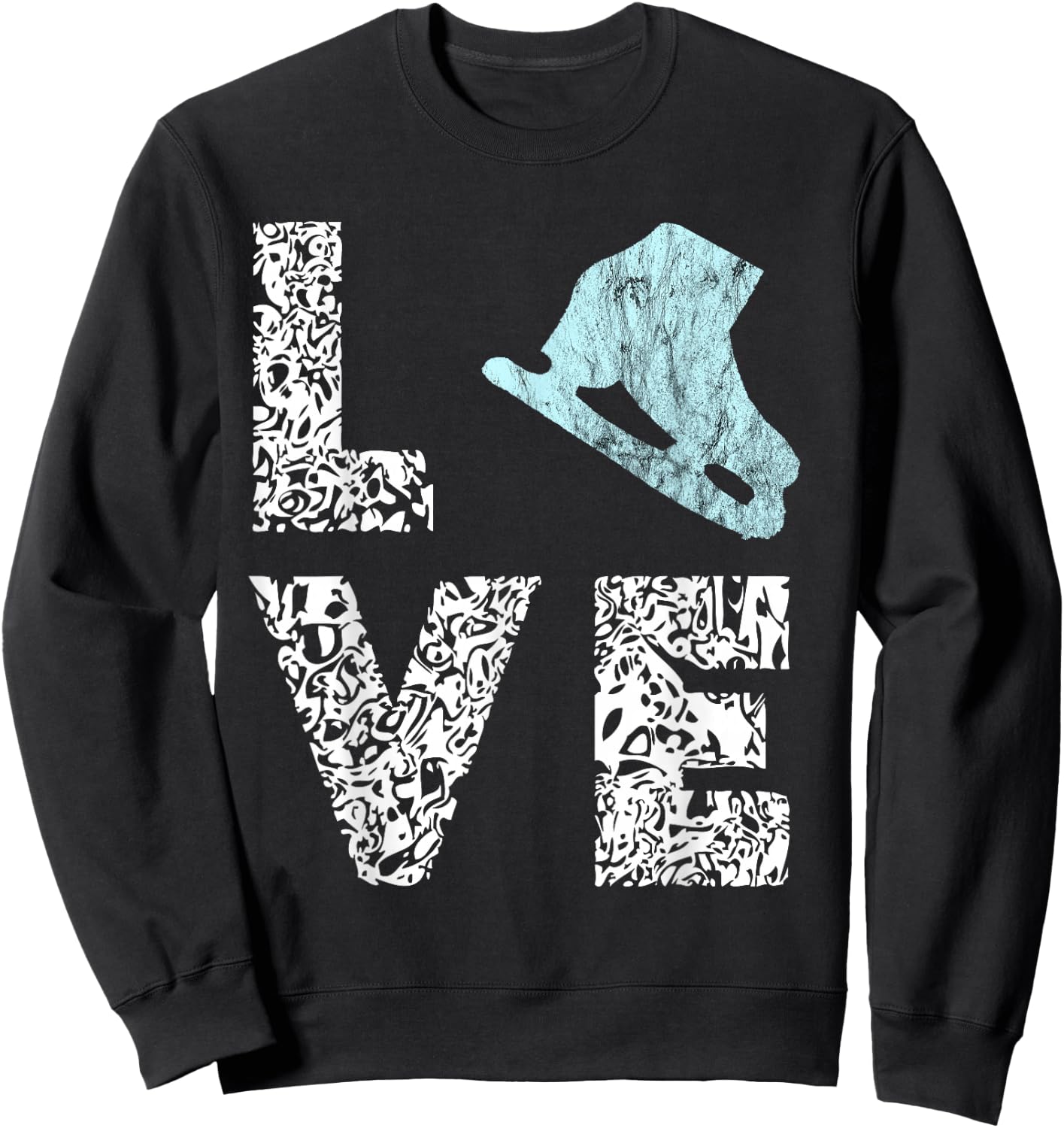 Ice Skates Figure Skating Ice Skates Rink Skate Sweatshirt - Sweatshirt | Black