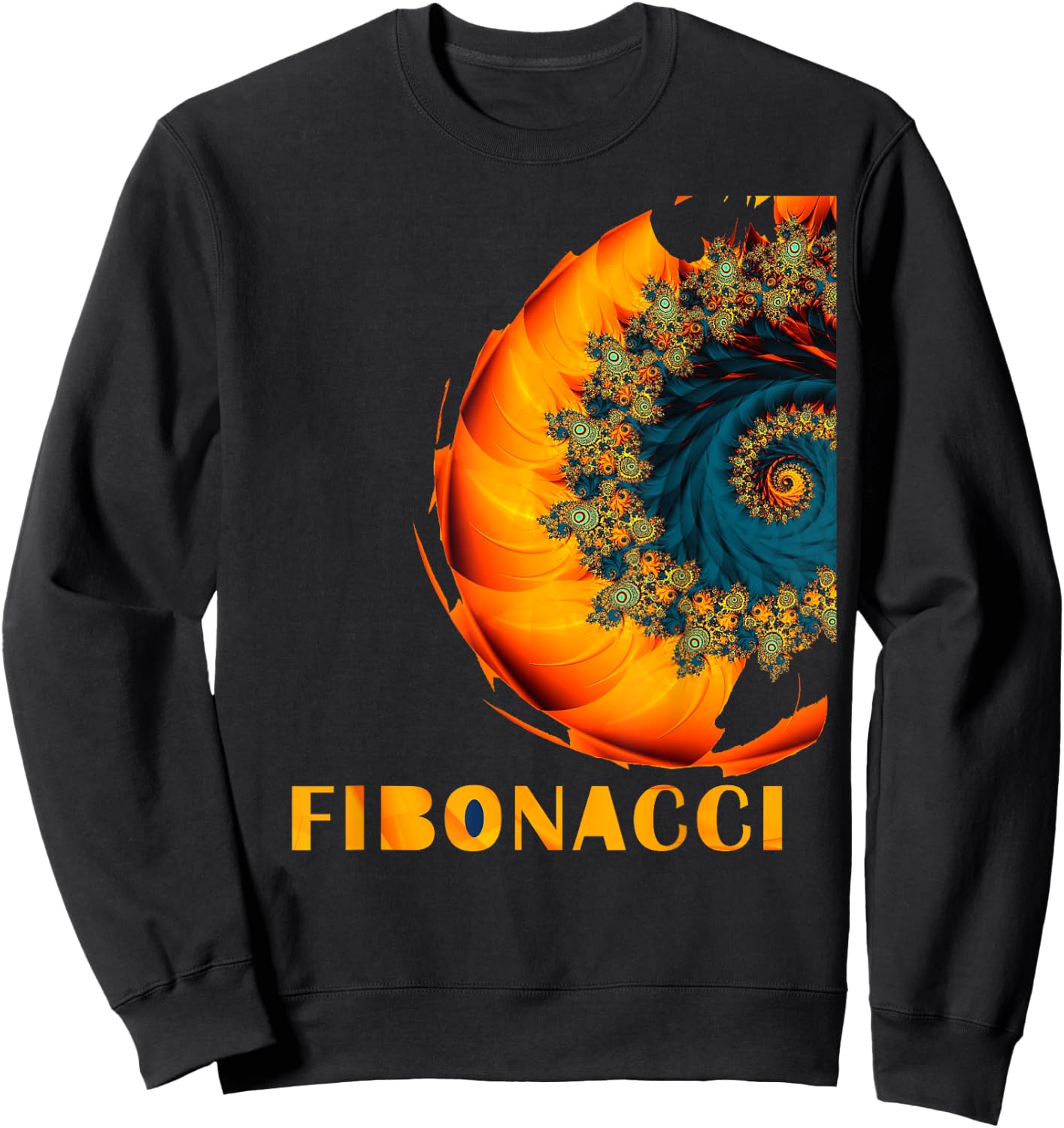 Mega Geometric Sacred Geometry Shirts Fibonacci Flower Circle Black Adult Casual Modern Short Sleeve Sweatshirt - Sweatshirt | Black