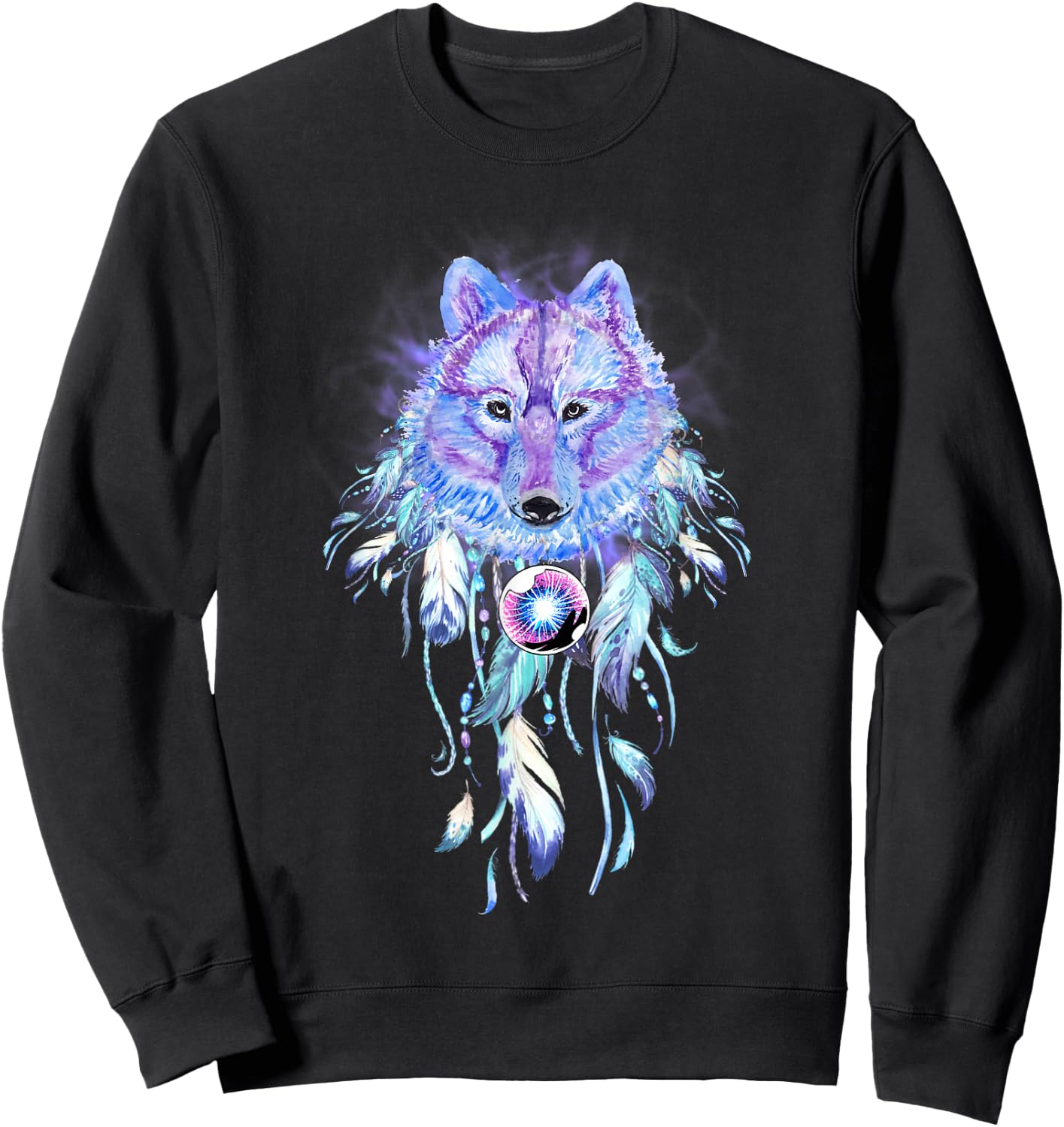 Wolf Dream Catcher Sweatshirt - Sweatshirt | Black