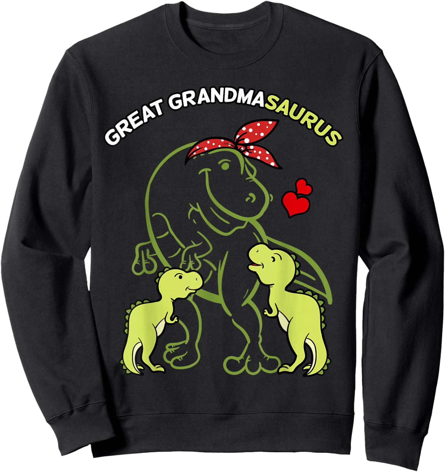 Great Grandmasaurus Great Grandma 2 Kids Dinosaur Sweatshirt - Sweatshirt | Black