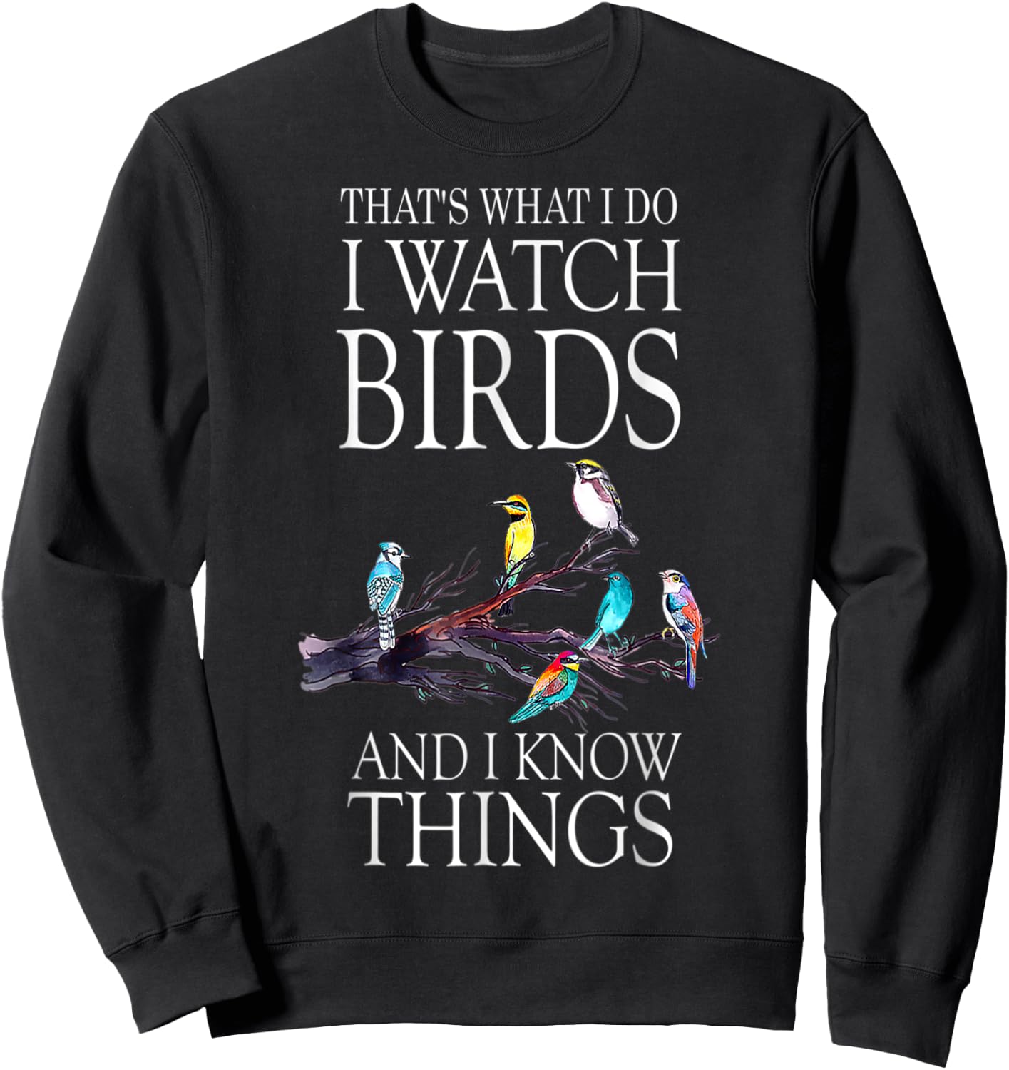 That s What I Do I Watch Birds And I Know Things Sweatshirt - Sweatshirt | Black