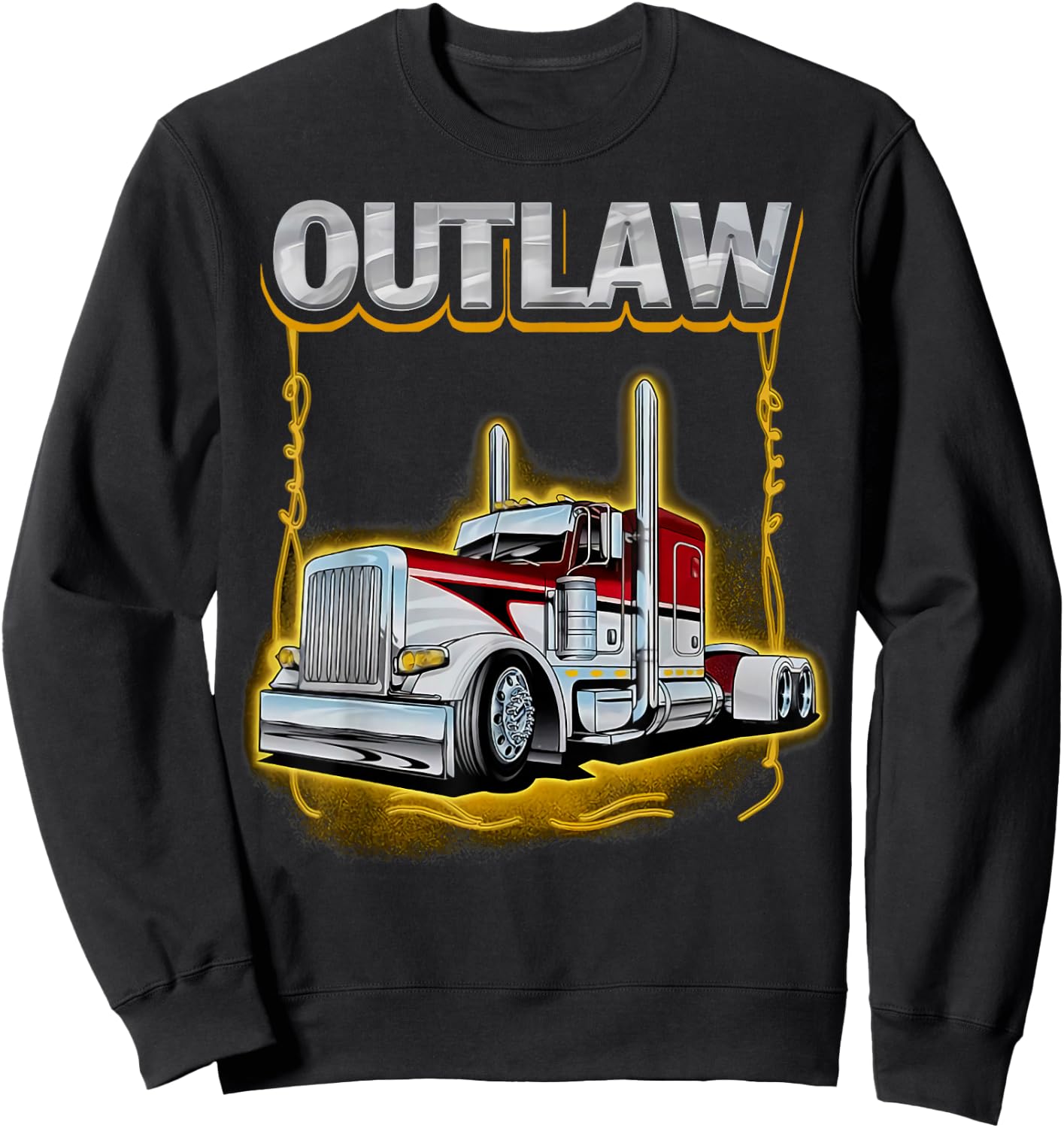 Outlaw peterbilt trucks Sweatshirt - Sweatshirt | Black