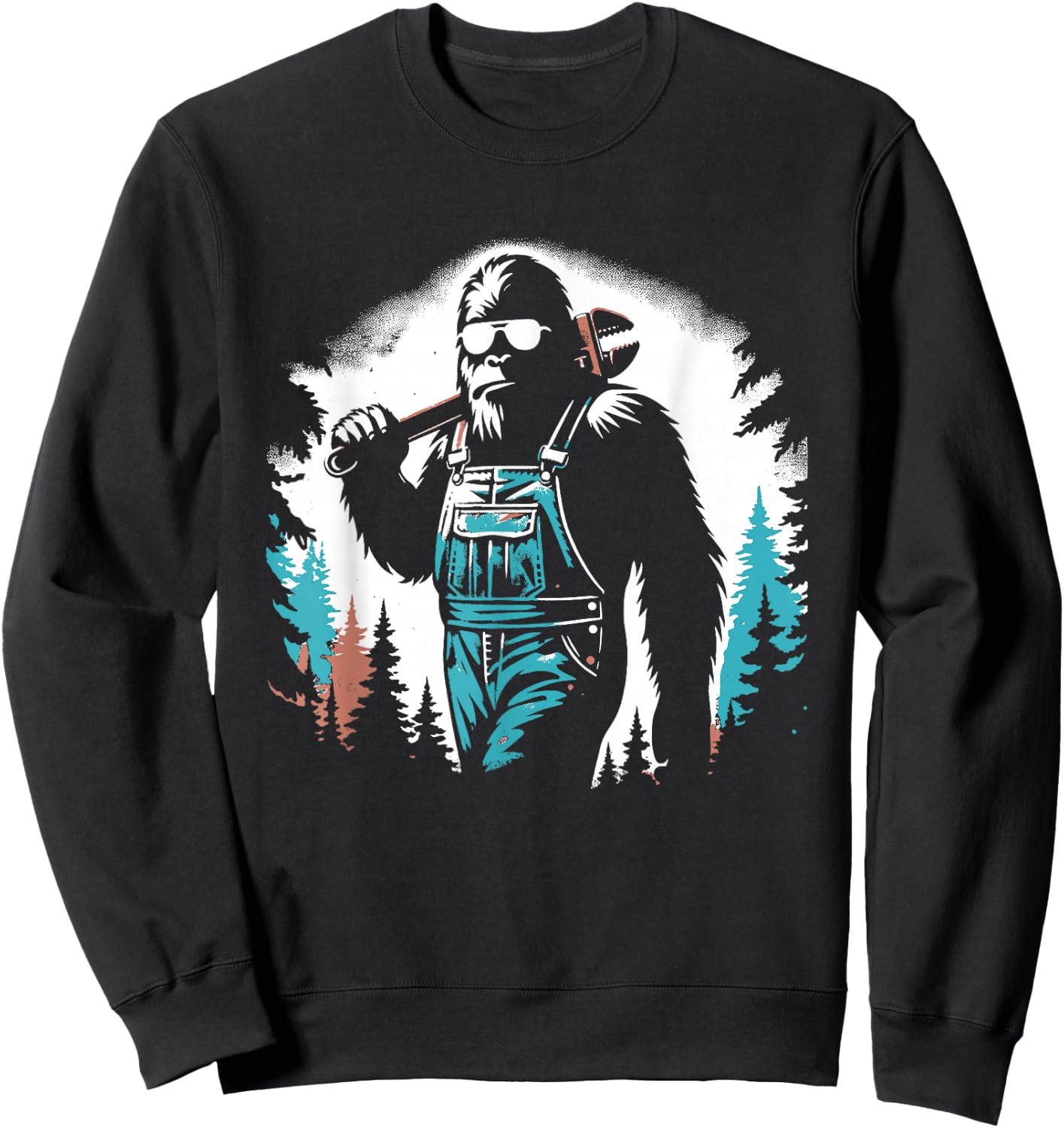 Bigfoot Plumber - Funny Plumber Bigfoot Sasquatch Lover Sweatshirt - Sweatshirt | Black