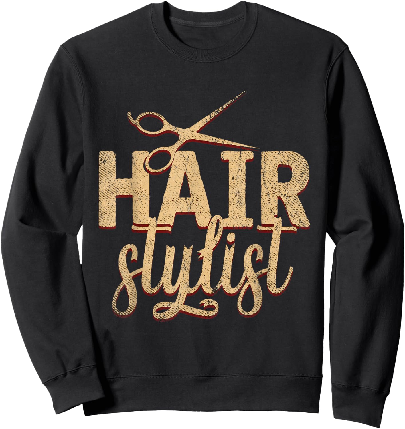 Hairdresser Salon Scissors Barber Gift Profession Hair Stylist Sweatshirt - Sweatshirt | Black
