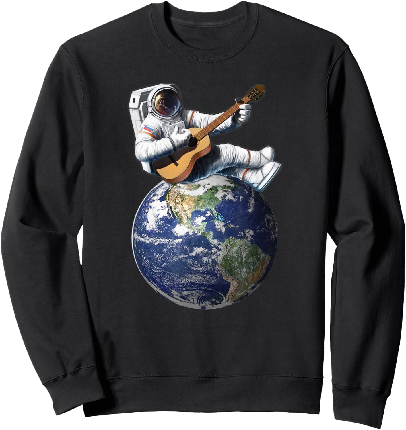 Astronaut Playing Guitar Space Guitarist Music Gift Sweatshirt - Sweatshirt | Black