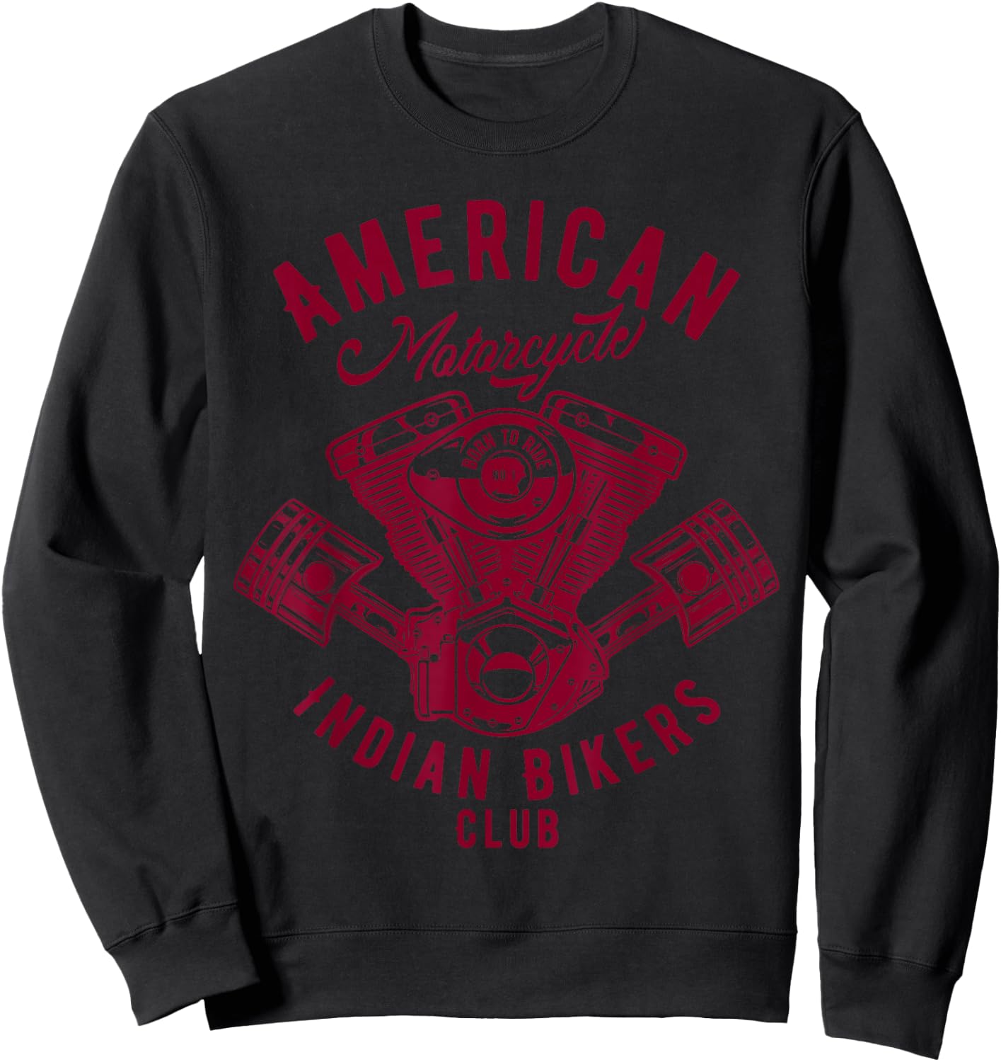 retro American Motorcycle Indian Bikers Club T Shirt Sweatshirt - Sweatshirt | Black