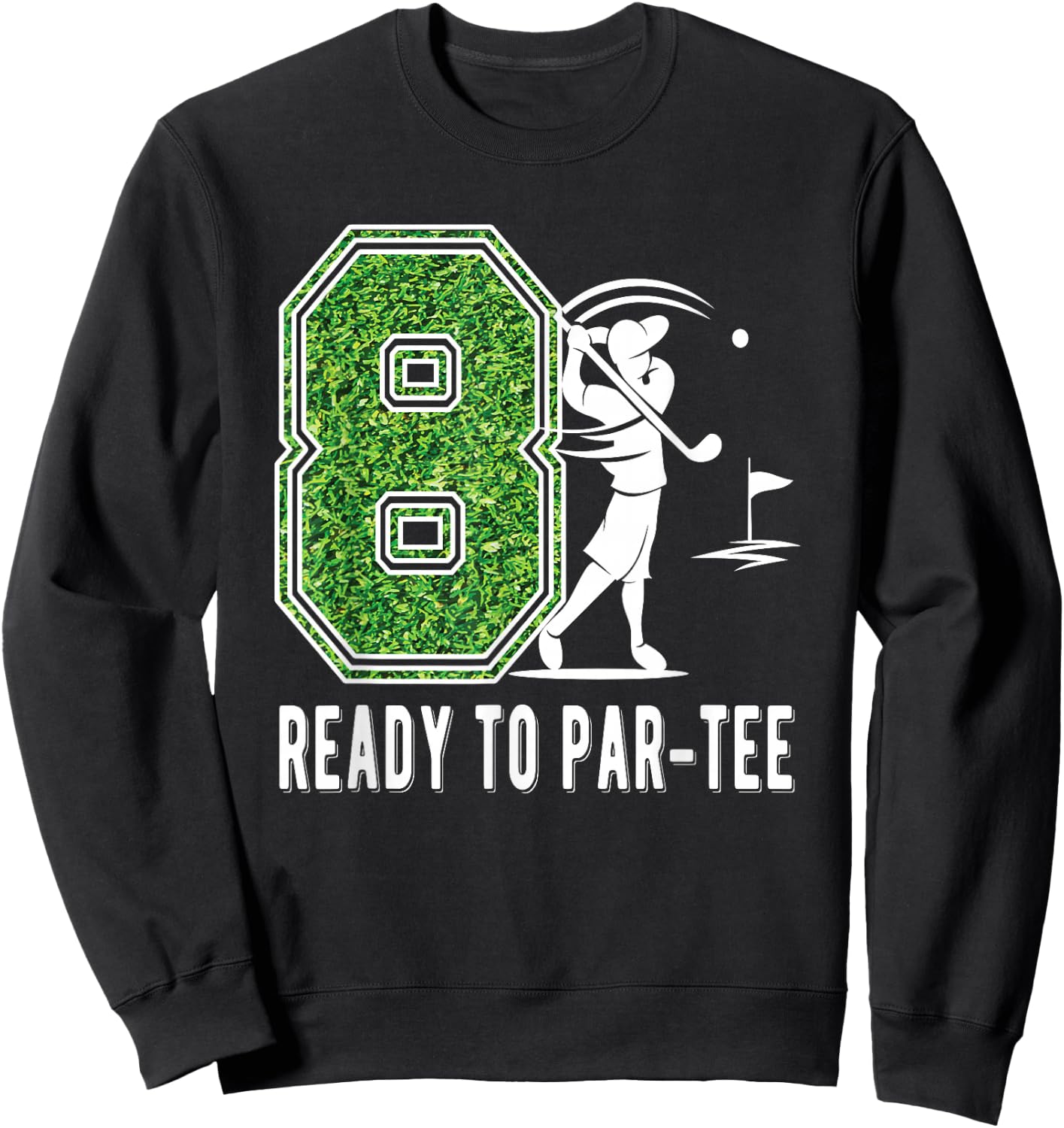 8th Birthday Golfer Boy Eight Year Old Golf Player Sweatshirt - Sweatshirt | Black