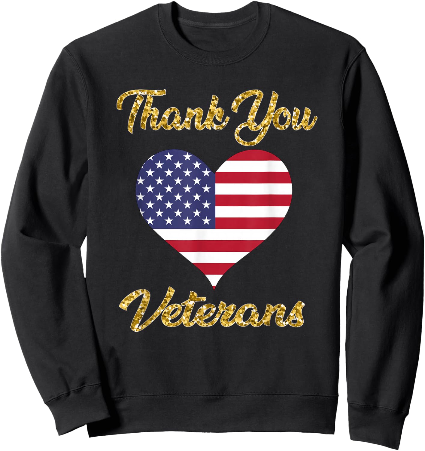 Veterans Day with American Flag Dad Women Kids Sweatshirt - Sweatshirt | Black