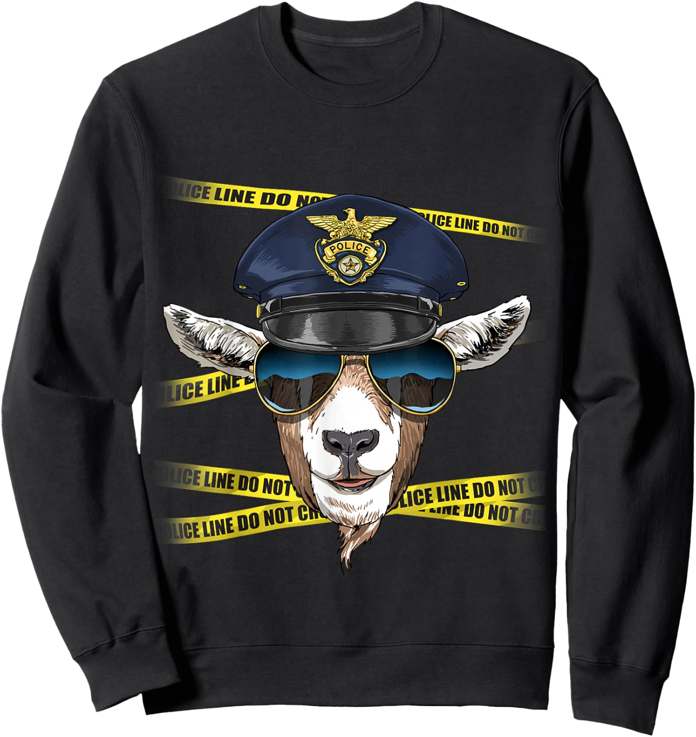 Goat Police Farmer Goat Farm Animal Lover Sweatshirt - Sweatshirt | Black